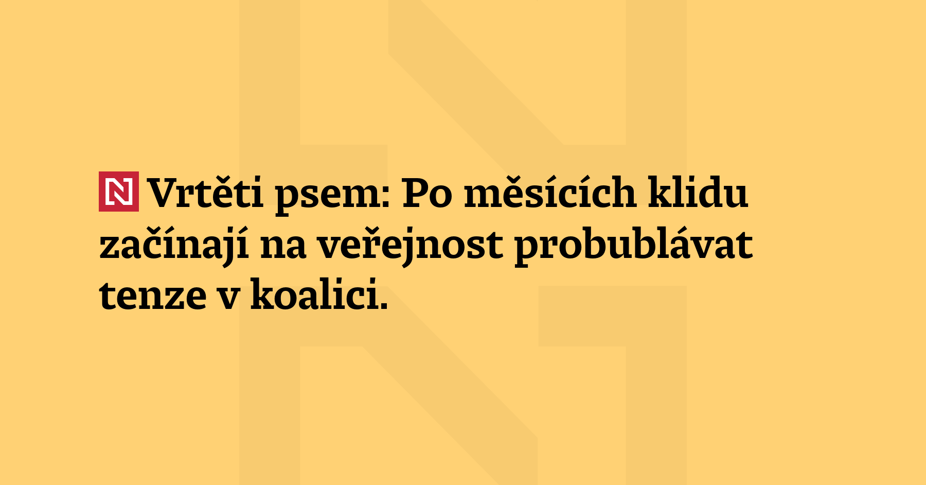 Vrtěti psem: Po měsících klidu začínají na veřejnost probublávat tenze...