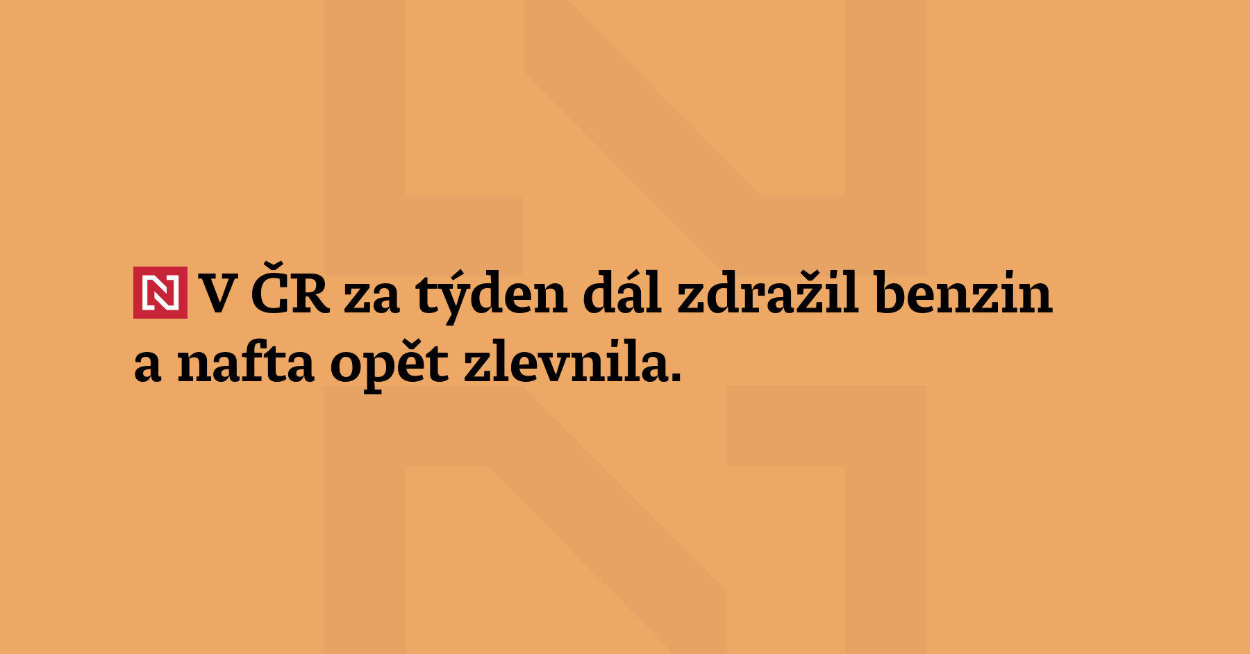 V ČR za týden dál zdražil benzin a nafta opět zlevnila. Cena...