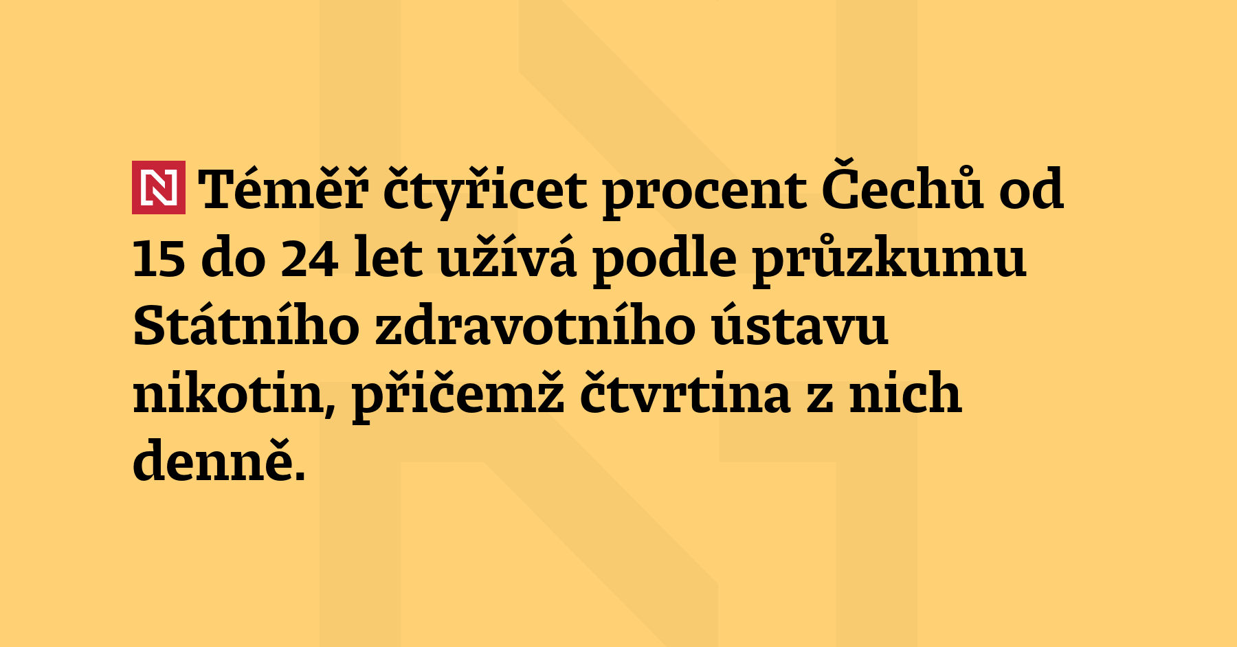 Téměř čtyřicet procent Čechů od 15 do 24 let užívá podle průzkumu...