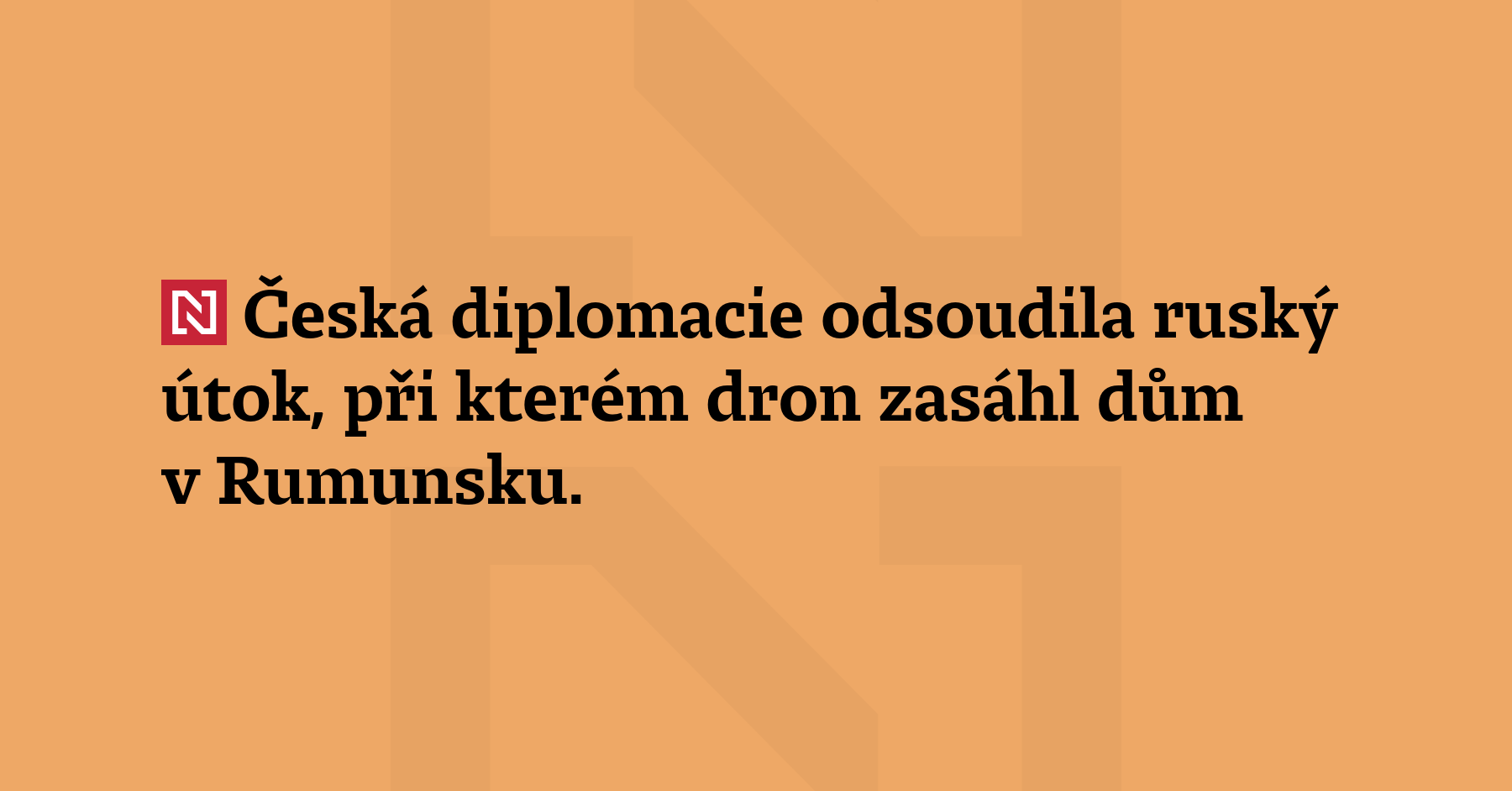 Česká diplomacie odsoudila ruský útok, při kterém dron zasáhl dům...