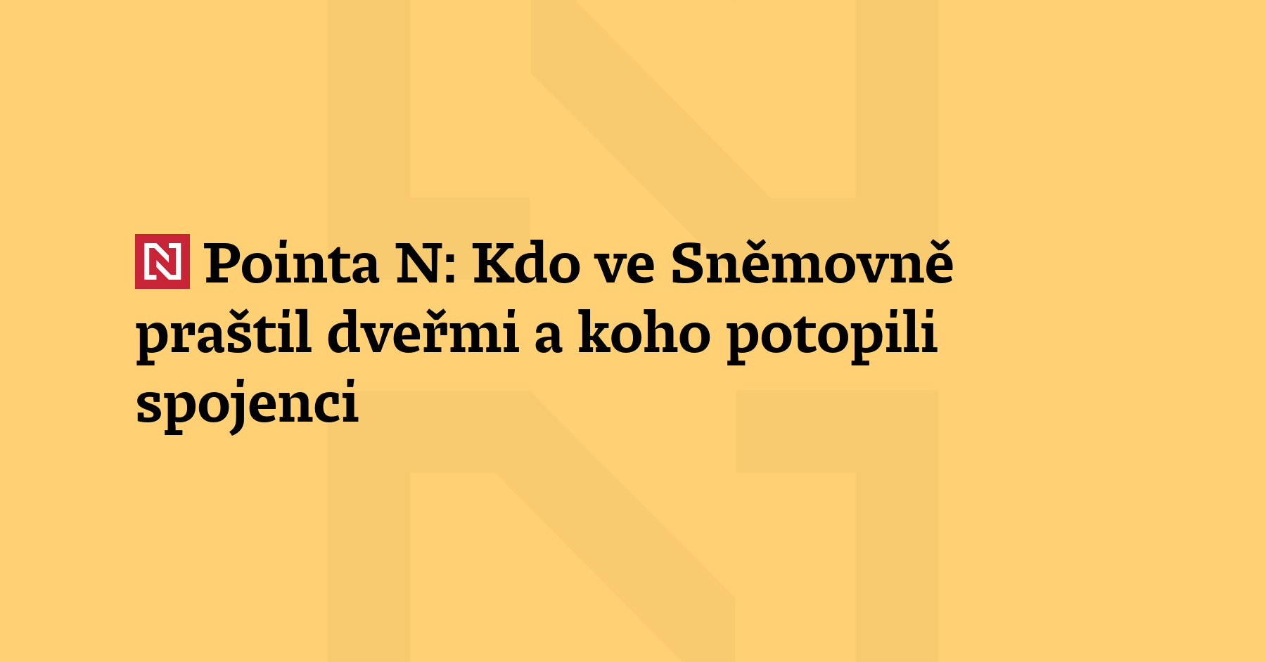 Napětí po nezdařených volbách ve Sněmovně vyvrcholilo na grémiu dolní...