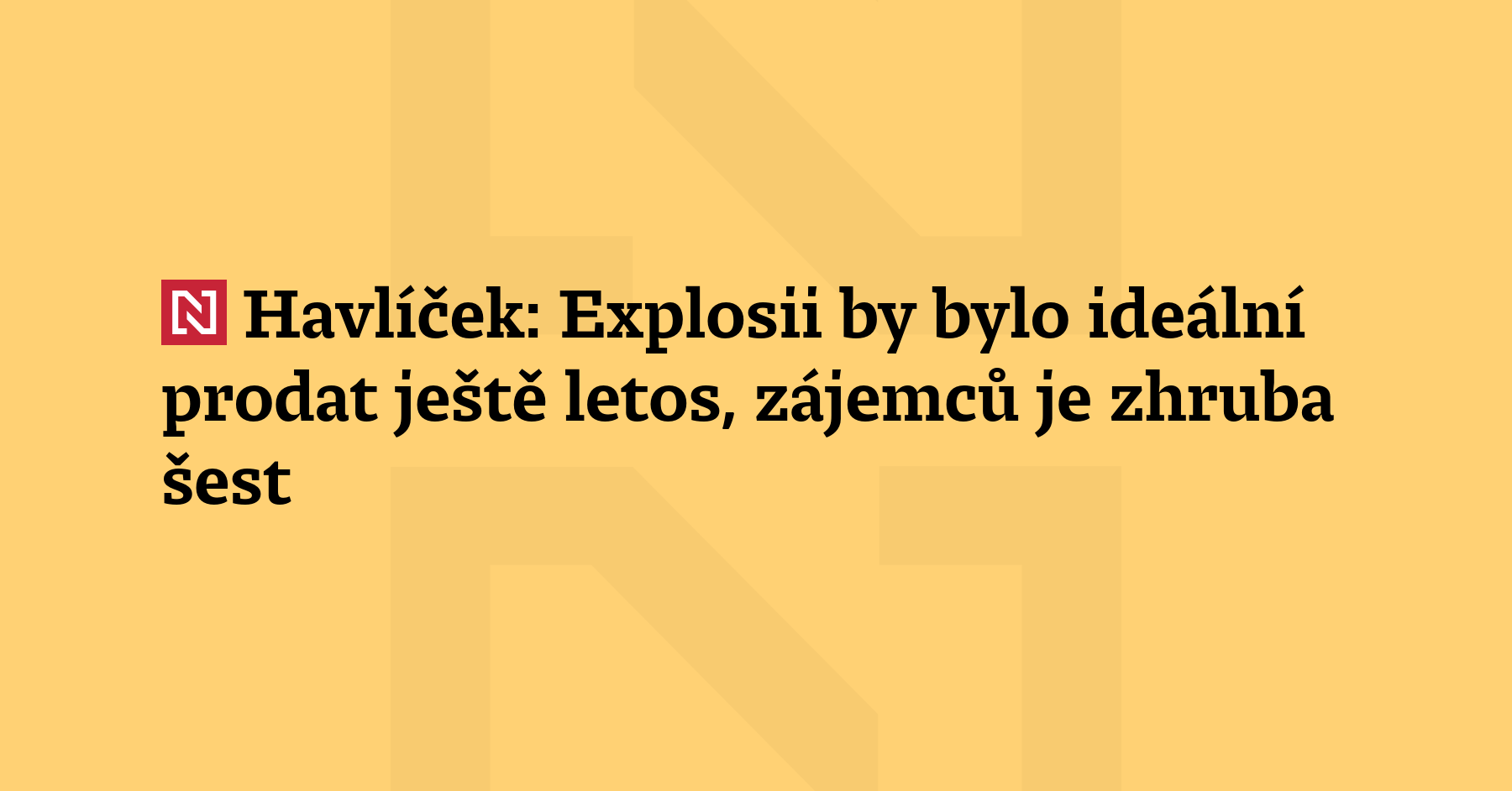 V případě, že by bylo rozhodnuto o prodeji pardubické společnosti Explosia, nejlepší...