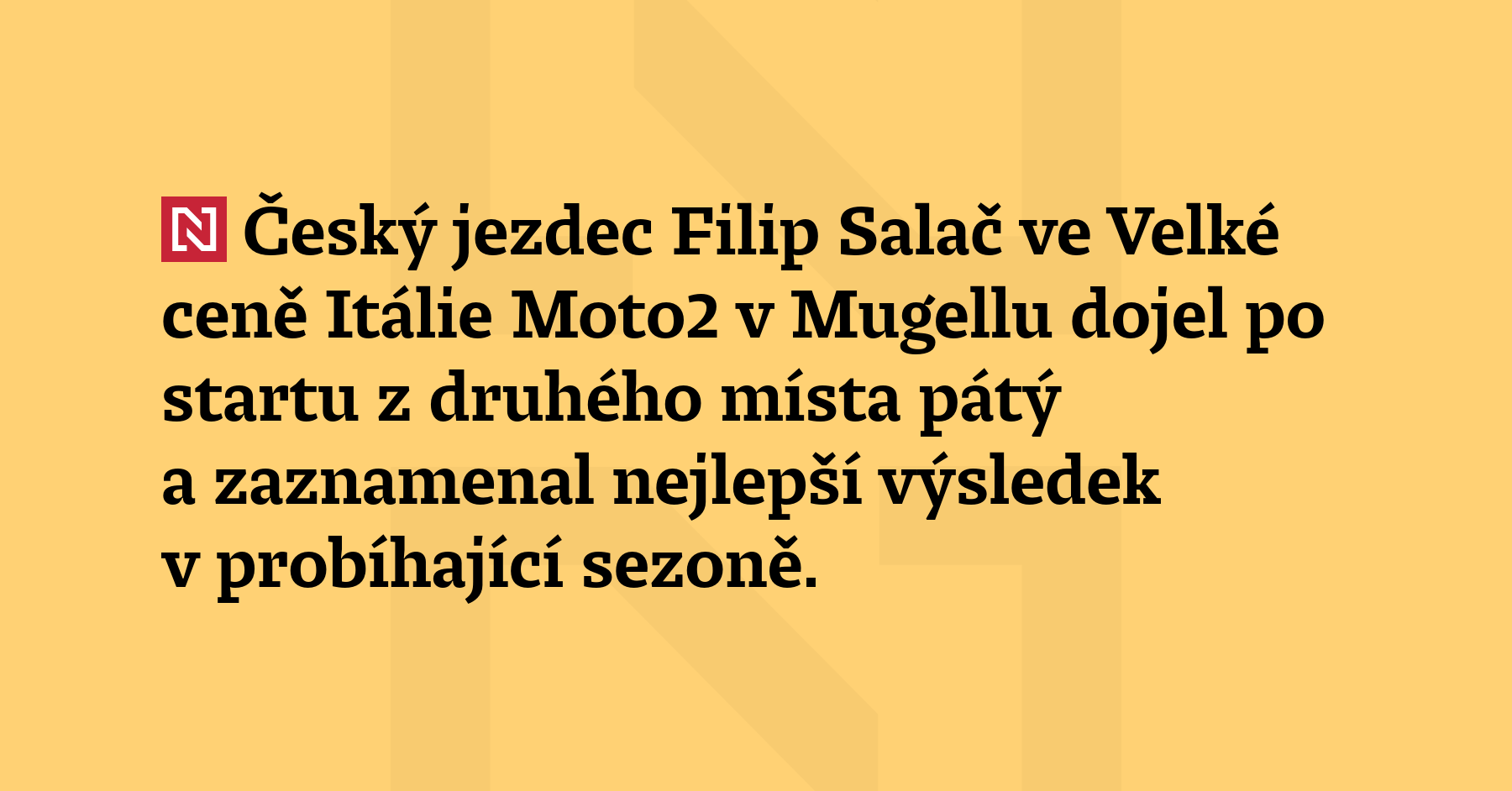 Český jezdec Filip Salač ve Velké ceně Itálie Moto2 v Mugellu dojel...