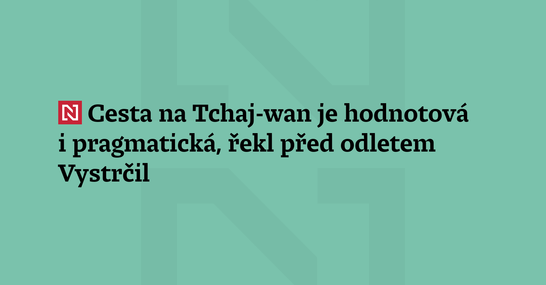 Předseda Senátu Miloš Vystrčil (ODS) před dnešním odletem na Tchaj-wan...