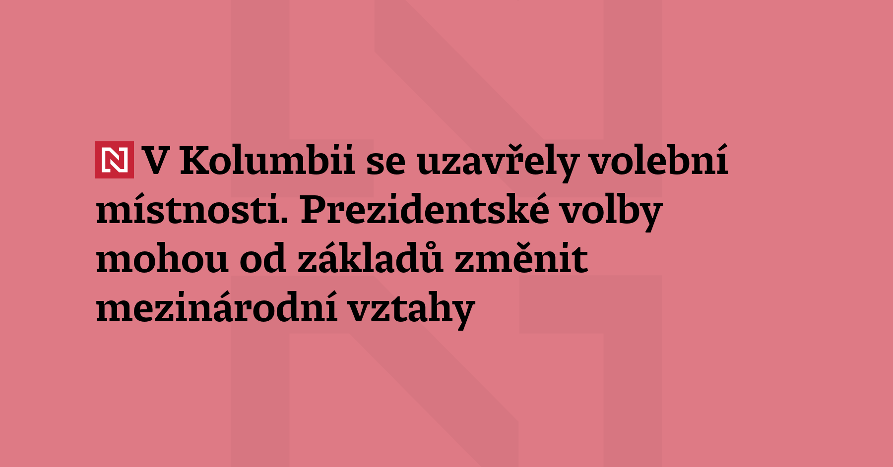 V Kolumbii se dnes konaly prezidentské volby. Výsledek voleb by mohl...