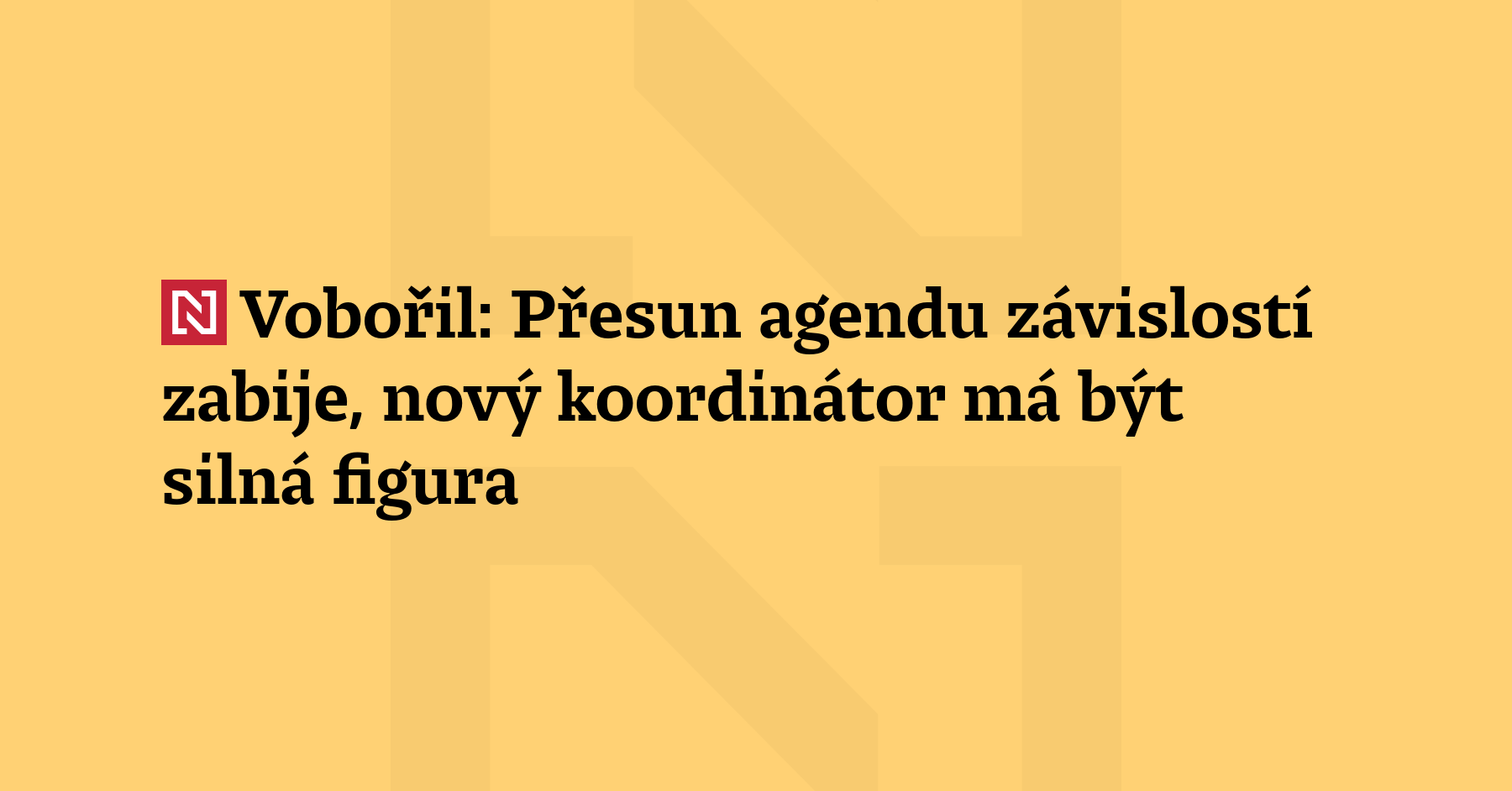 Přesun protidrogové politiky pod ministerstvo zdravotnictví tuto agendu zničí, řekl...