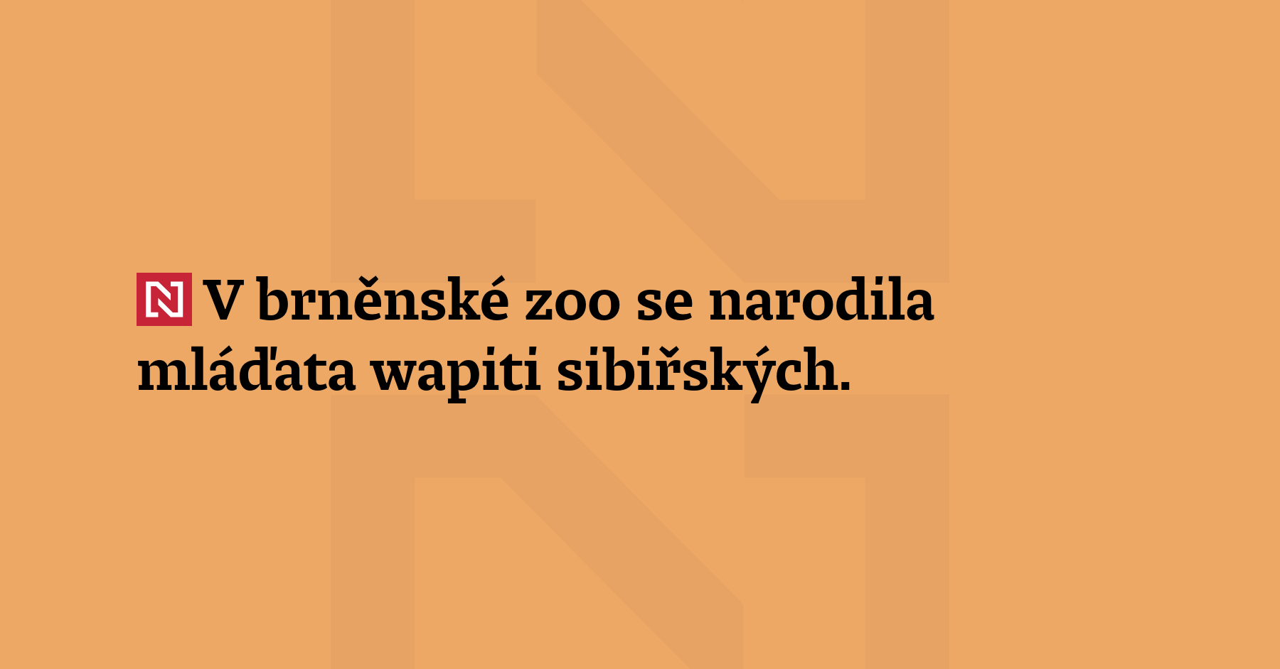 V brněnské zoo se narodila mláďata wapiti sibiřských. Na svět přicházejí...