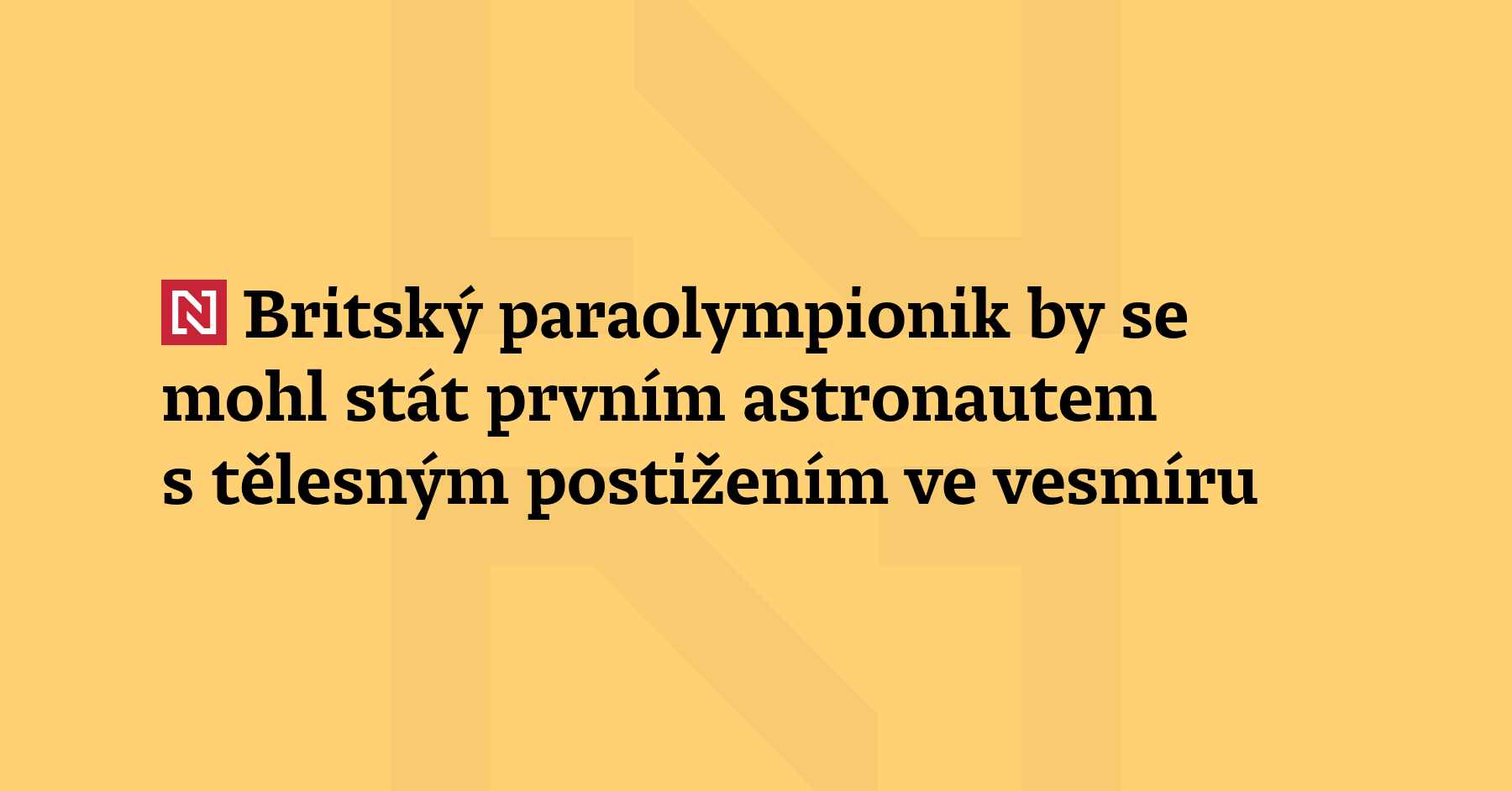 Britský paraolympionik John McFall aspiruje na to, stát se prvním...