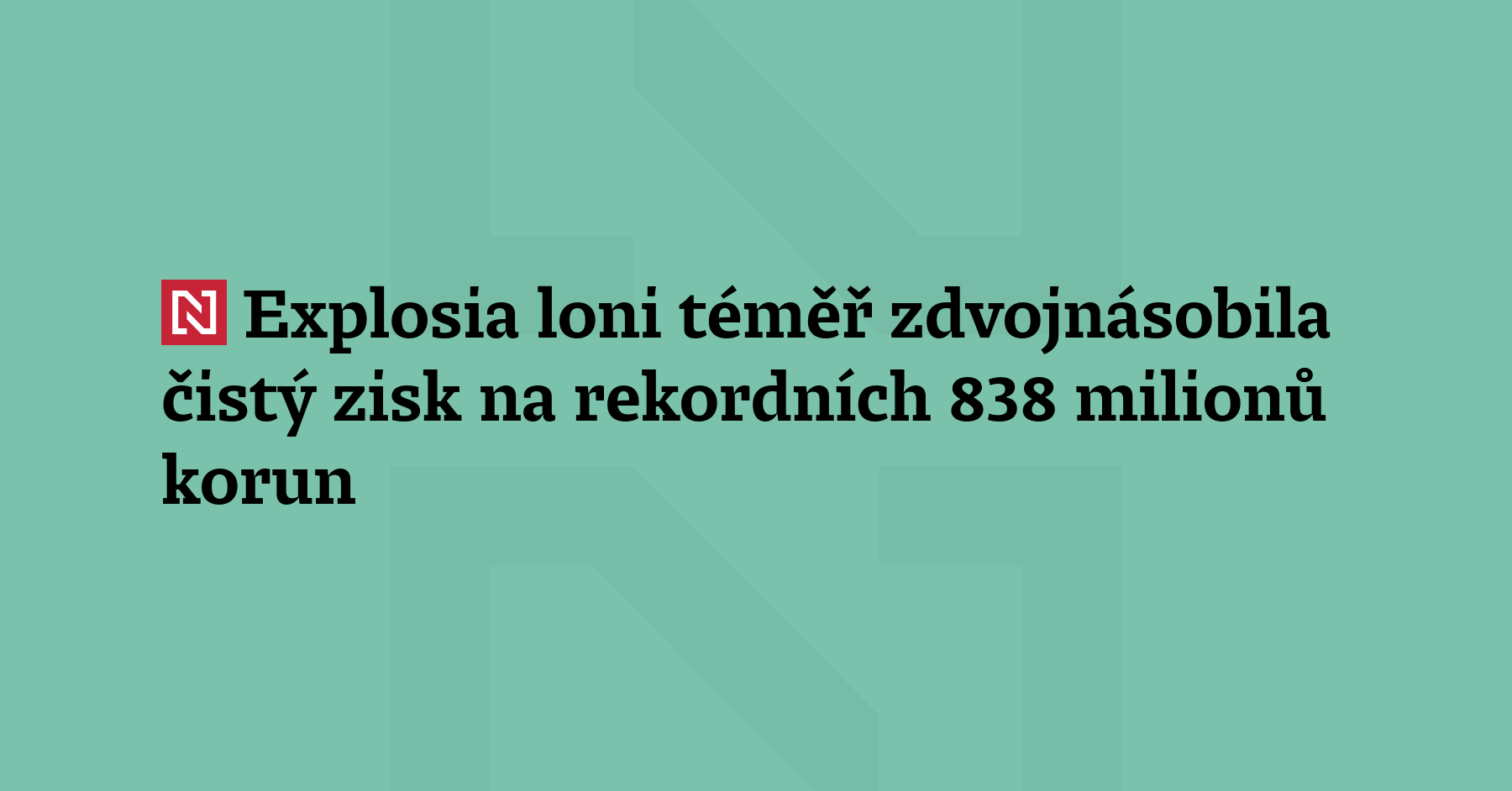 Společnost Explosia, která v Pardubicích vyrábí výbušniny a střeliva, loni téměř zdvojnásobila...