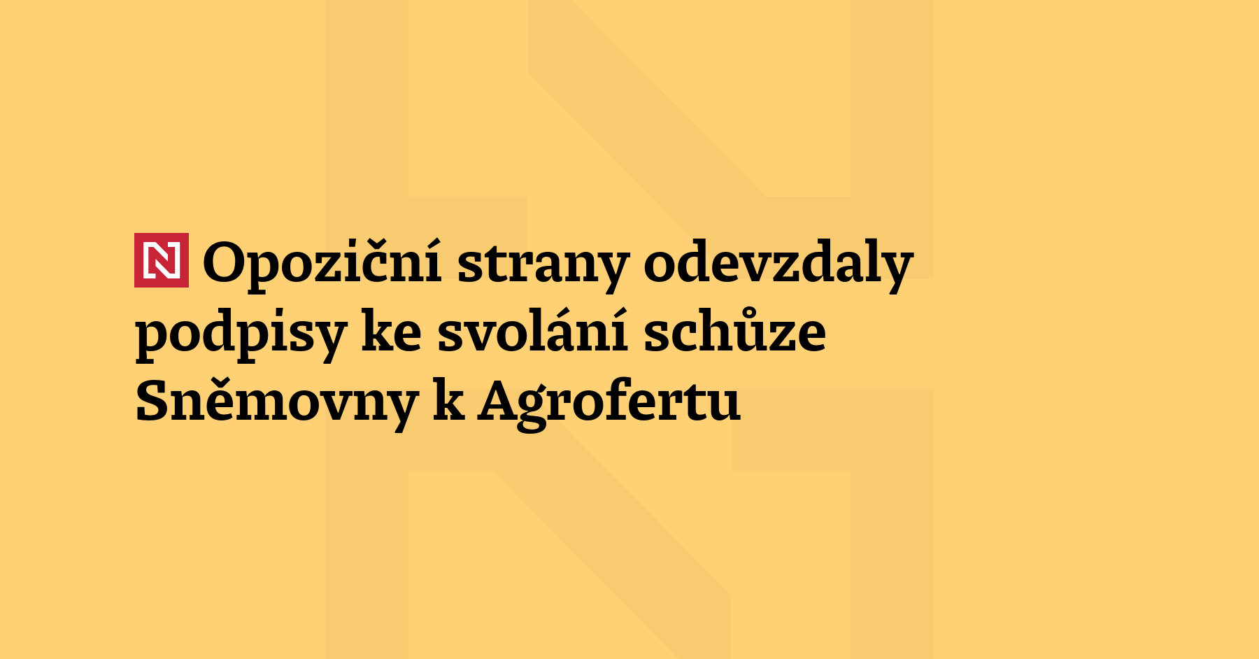 Zástupci opozičních ODS, Starostů a nezávislých (STAN), Pirátů, KDU-ČSL a TOP 09 dnes odpoledne...