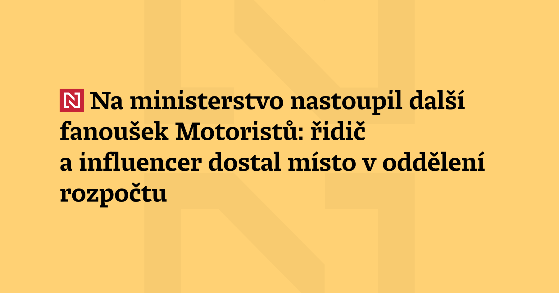 Influencer podporující Motoristy František Kubásek nově pracuje na ministerstvu životního...