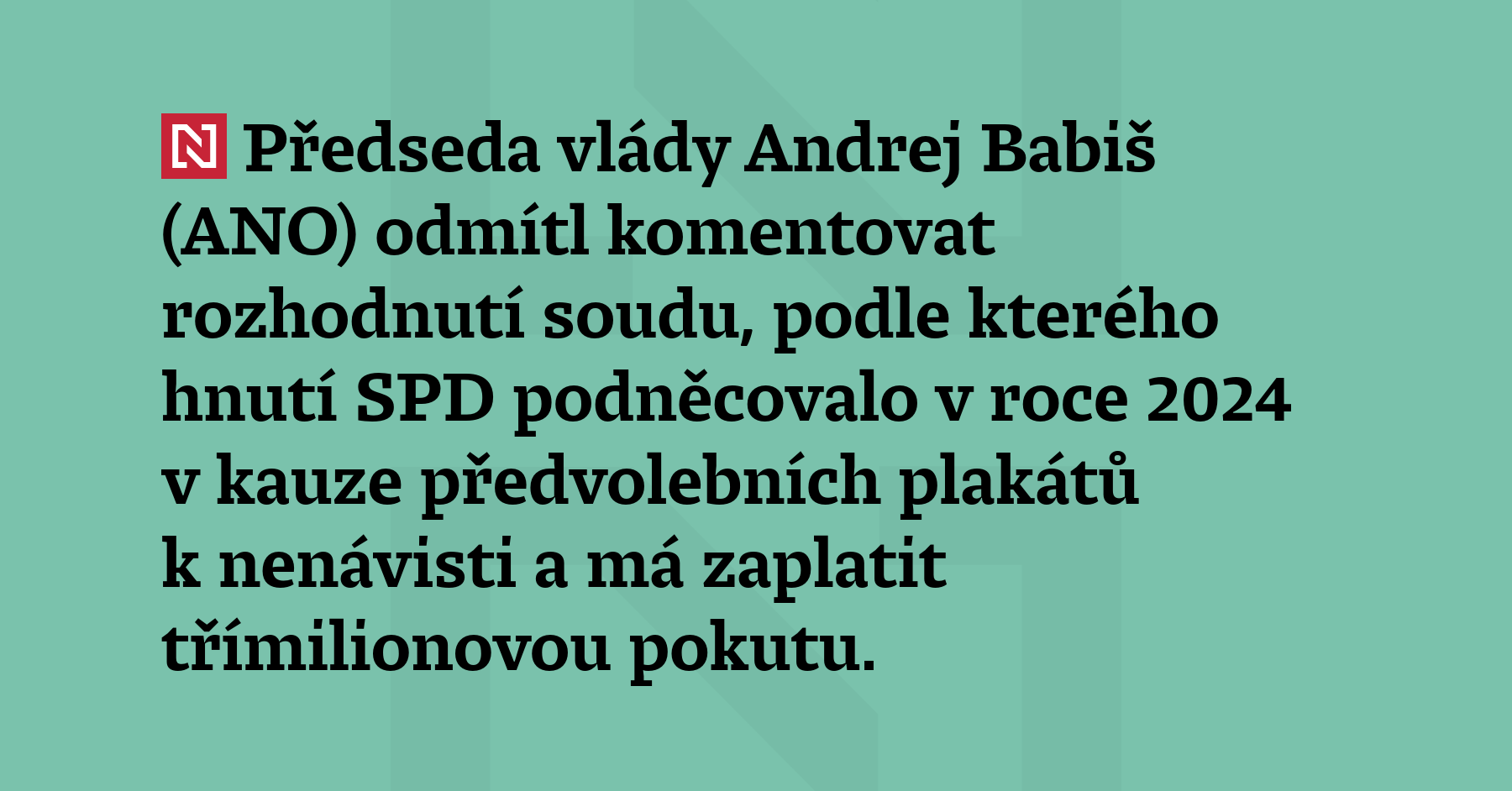 Předseda vlády Andrej Babiš (ANO) odmítl komentovat rozhodnutí soudu, podle...