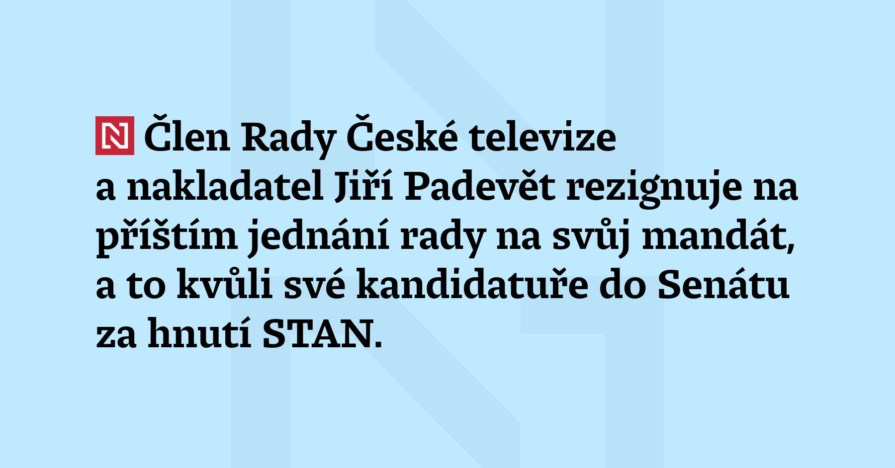 Člen Rady České televize a nakladatel Jiří Padevět rezignuje na příštím...