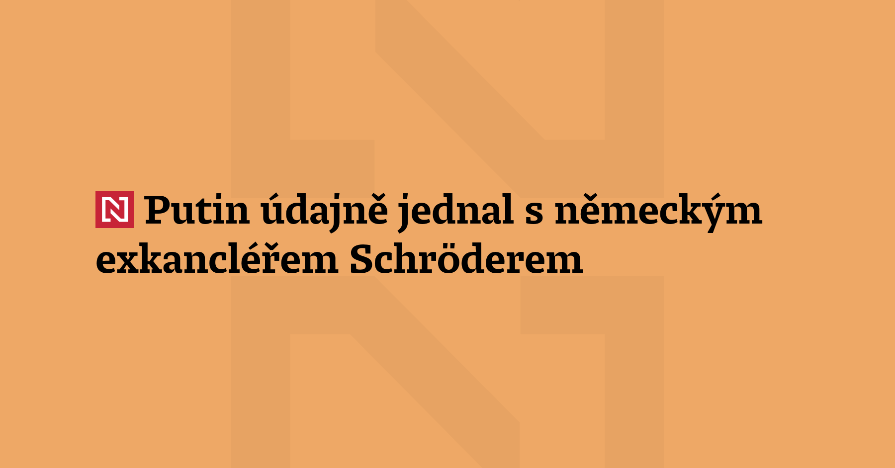 Ruský prezident Vladimir Putin jednal s někdejším německým kancléřem Gerhardem Schröderem,...