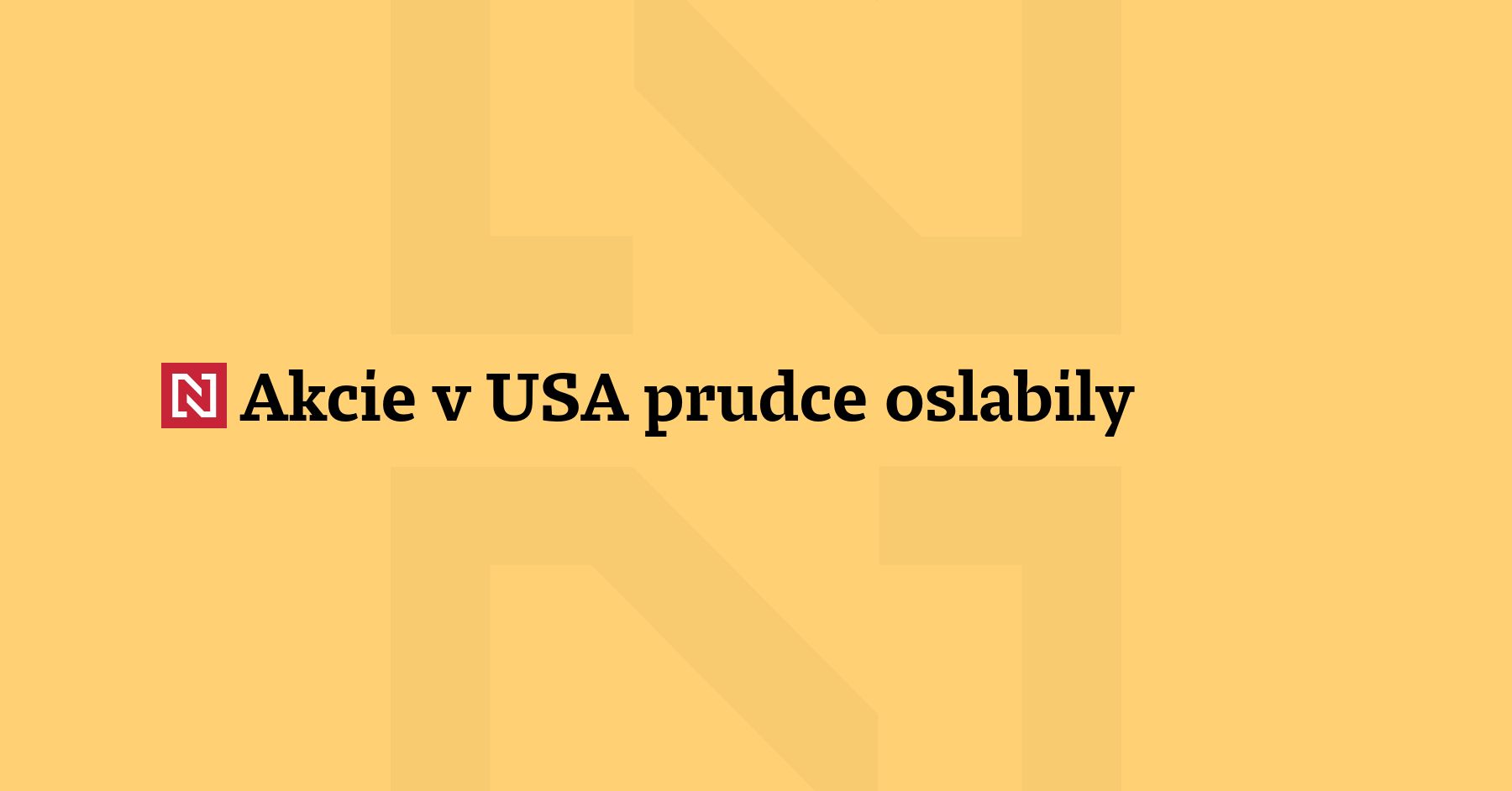 Akcie v USA prudce oslabily. Po zprávě z trhu práce roste očekávání,...