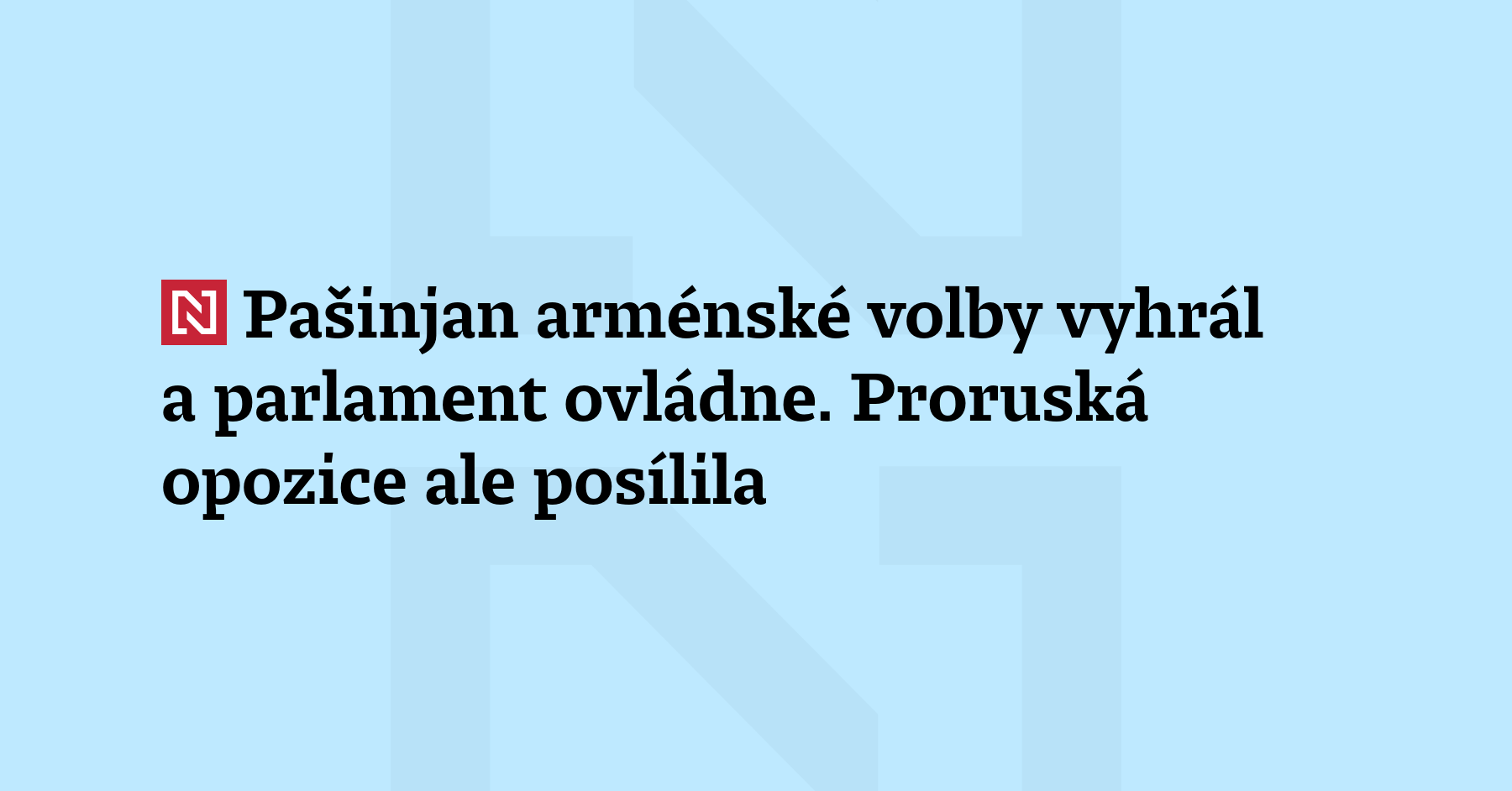 Strana arménského premiéra Pašiňjana vyhrála parlamentní vol