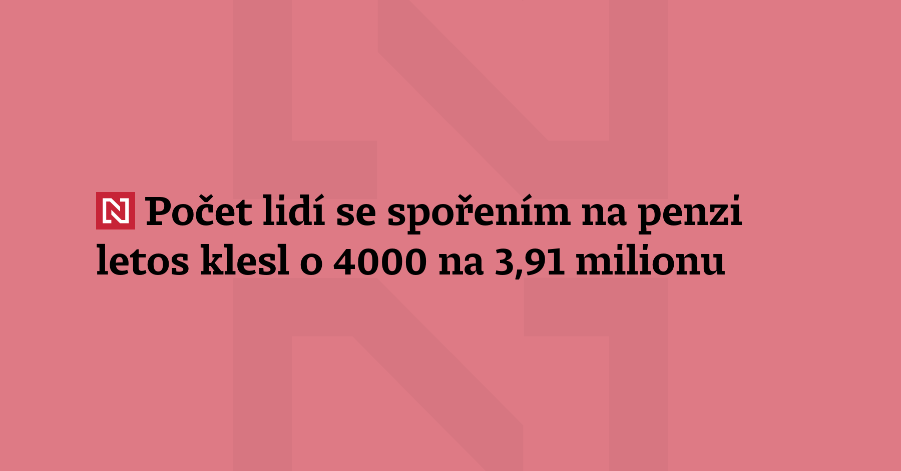 Počet lidí, kteří si spoří na penzi se státním příspěvkem...