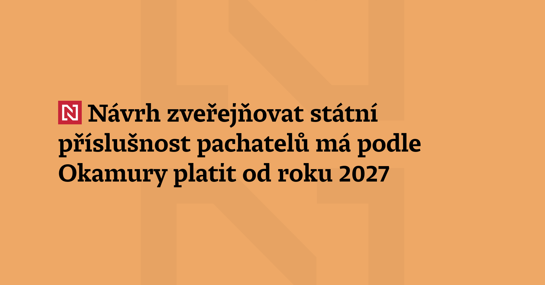 Návrh na povinné zveřejňování státní příslušnosti pachatelů 