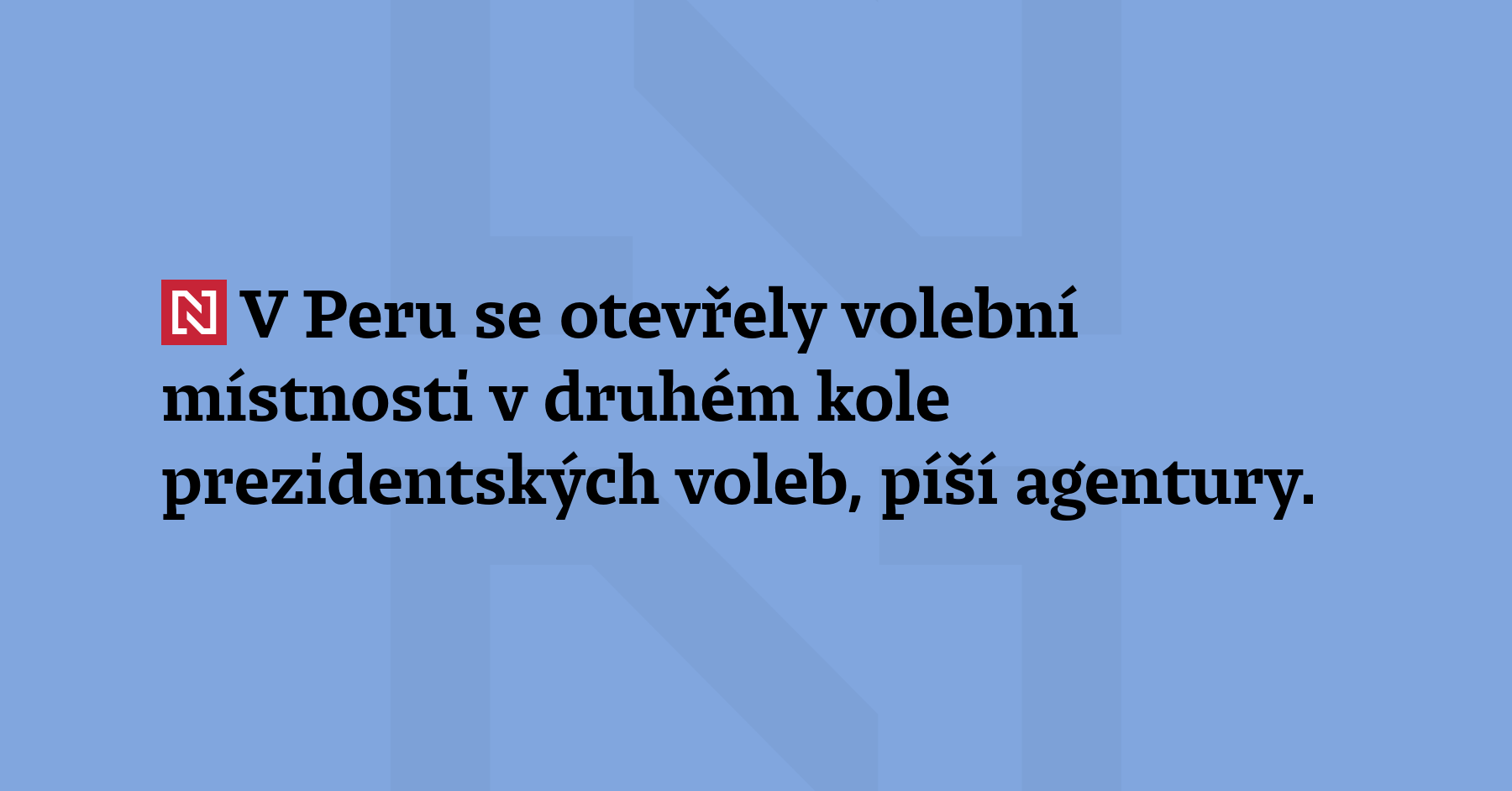 V Peru se otevřely volební místnosti v druhém kole prezident