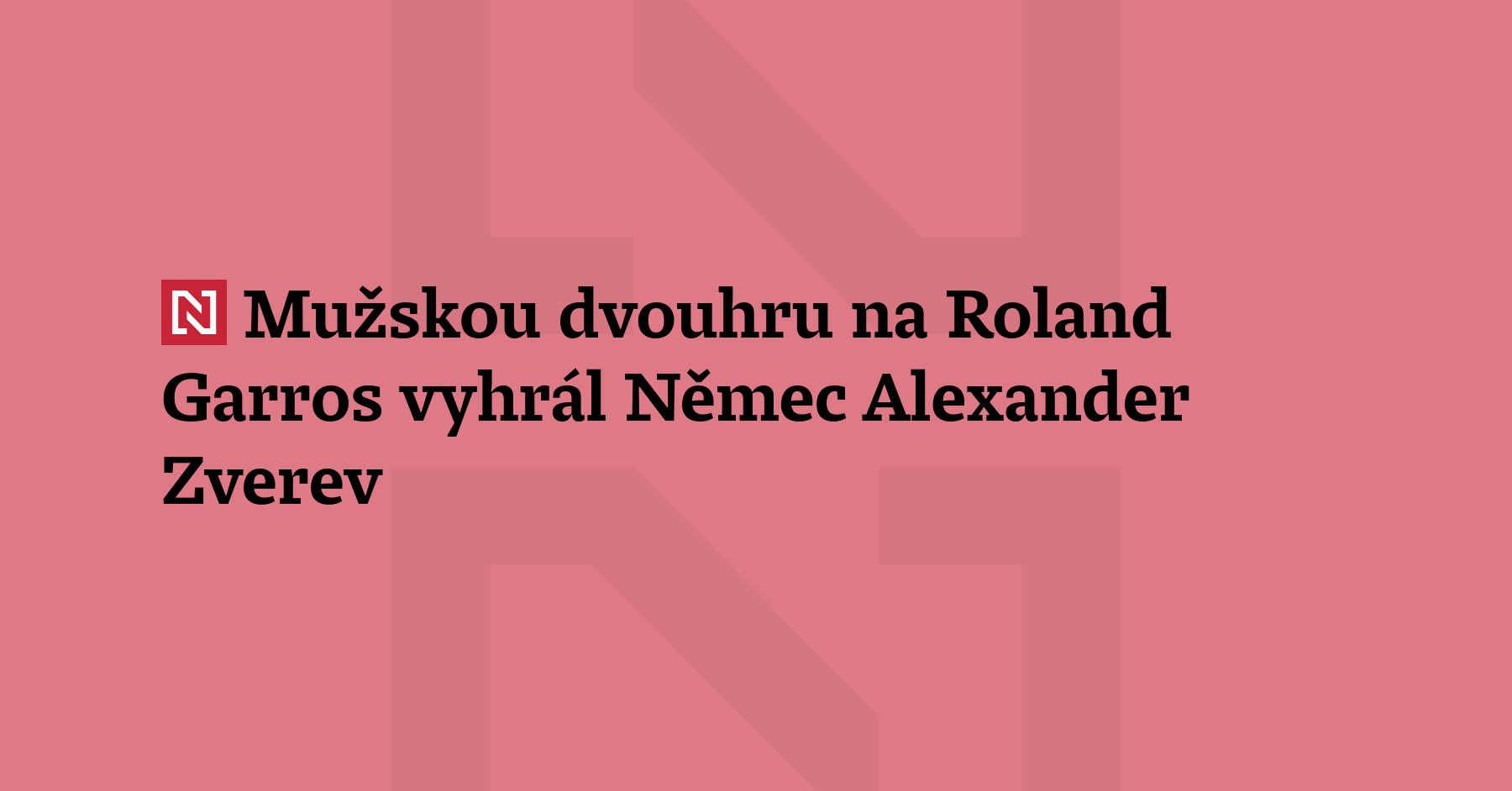 Mužskou dvouhru na Roland Garros vyhrál německý tenista Alex