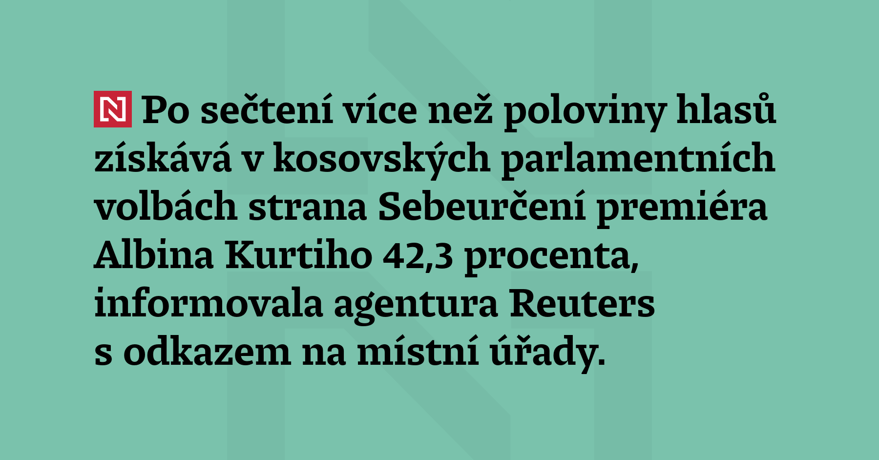 Po sečtení více než poloviny hlasů získává v kosovských parl