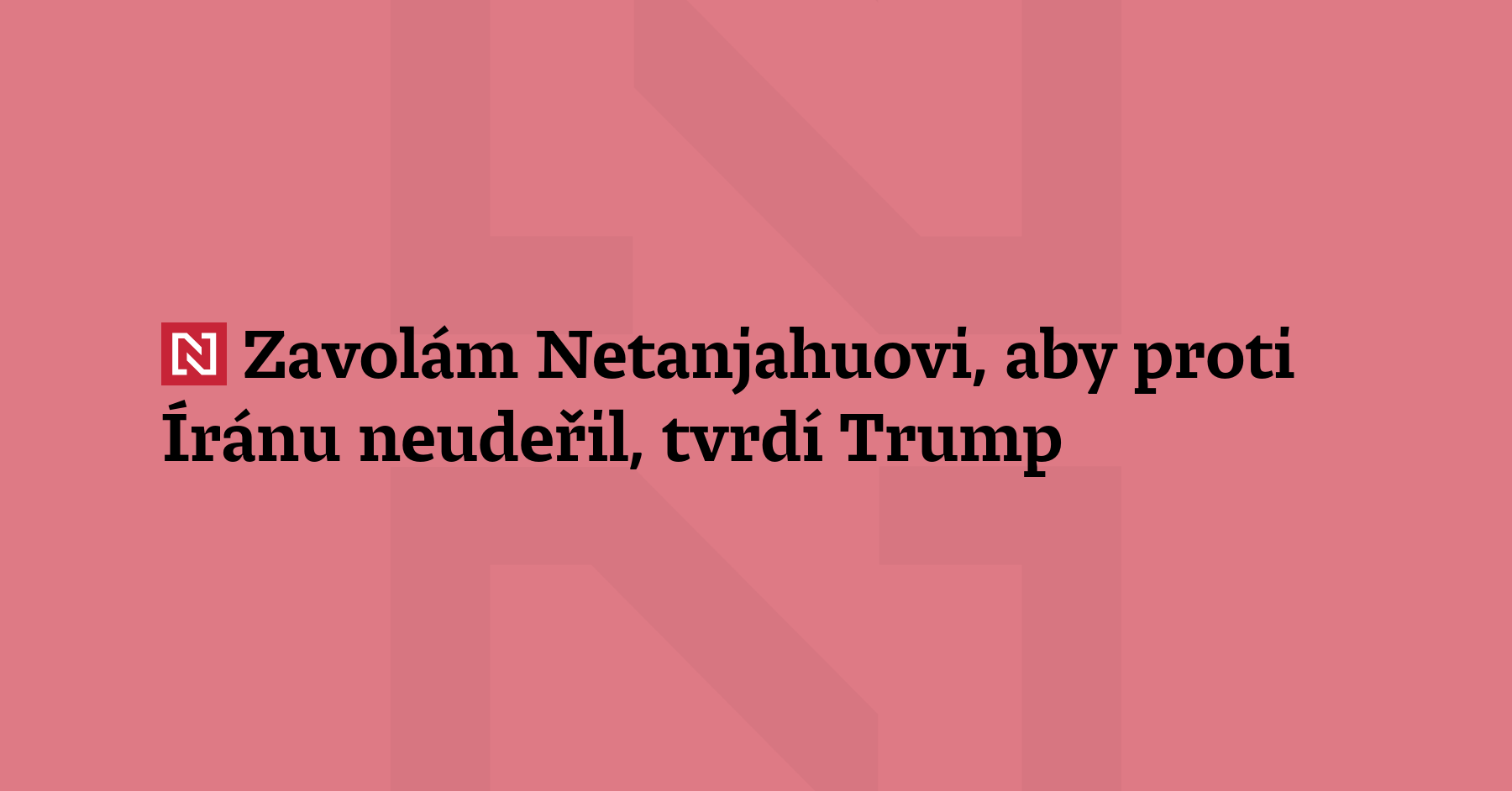 Americký prezident Donald Trump pro izraelskou televizi Chan