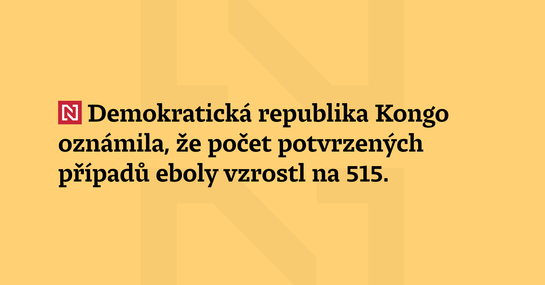 Demokratická republika Kongo oznámila, že počet potvrzených 