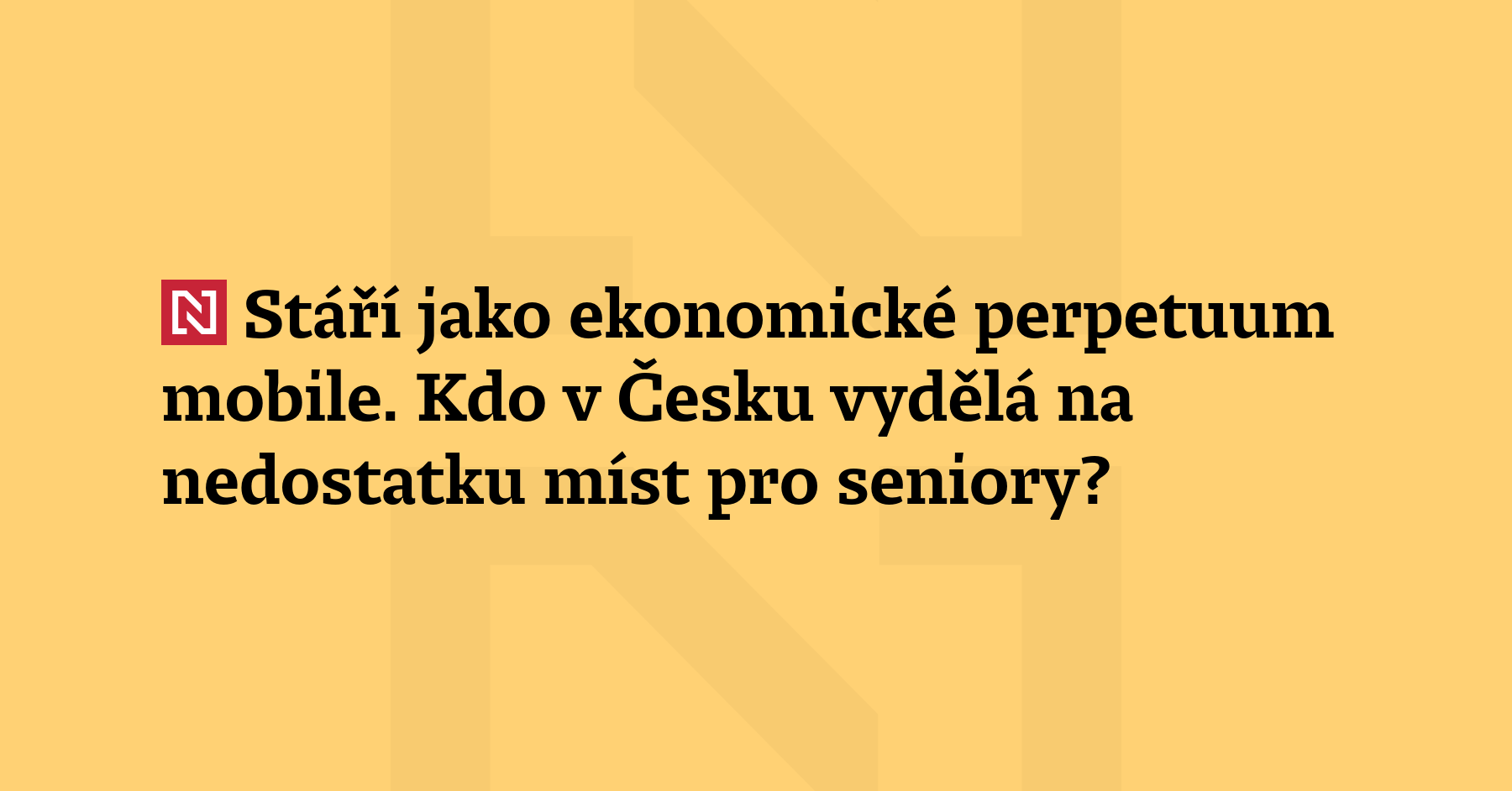 Češi a Češky rychle stárnou; brzy do vysokého věku vstoupí p