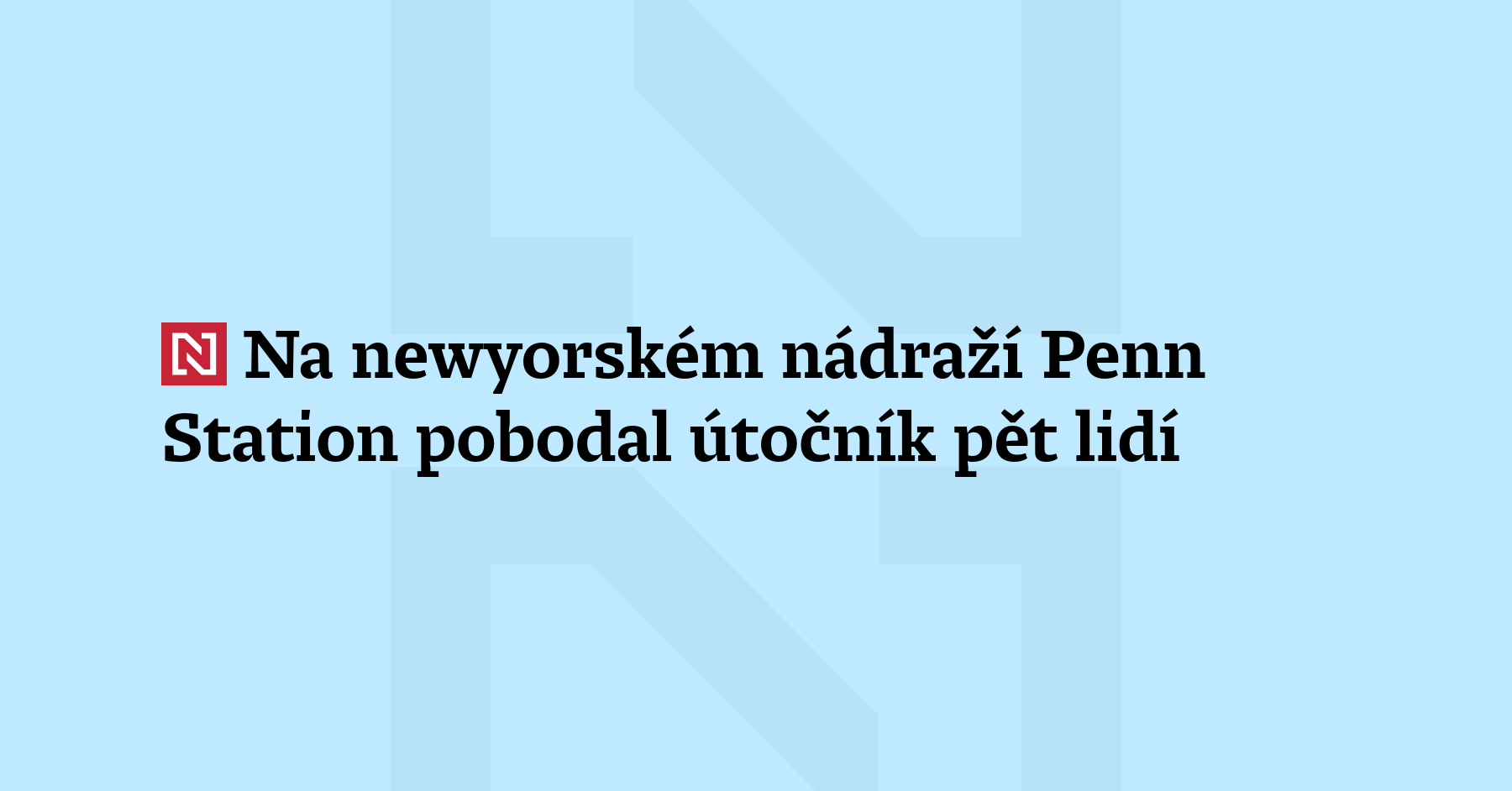 Na newyorském nádraží Penn Station pobodal útočník pět lidí.