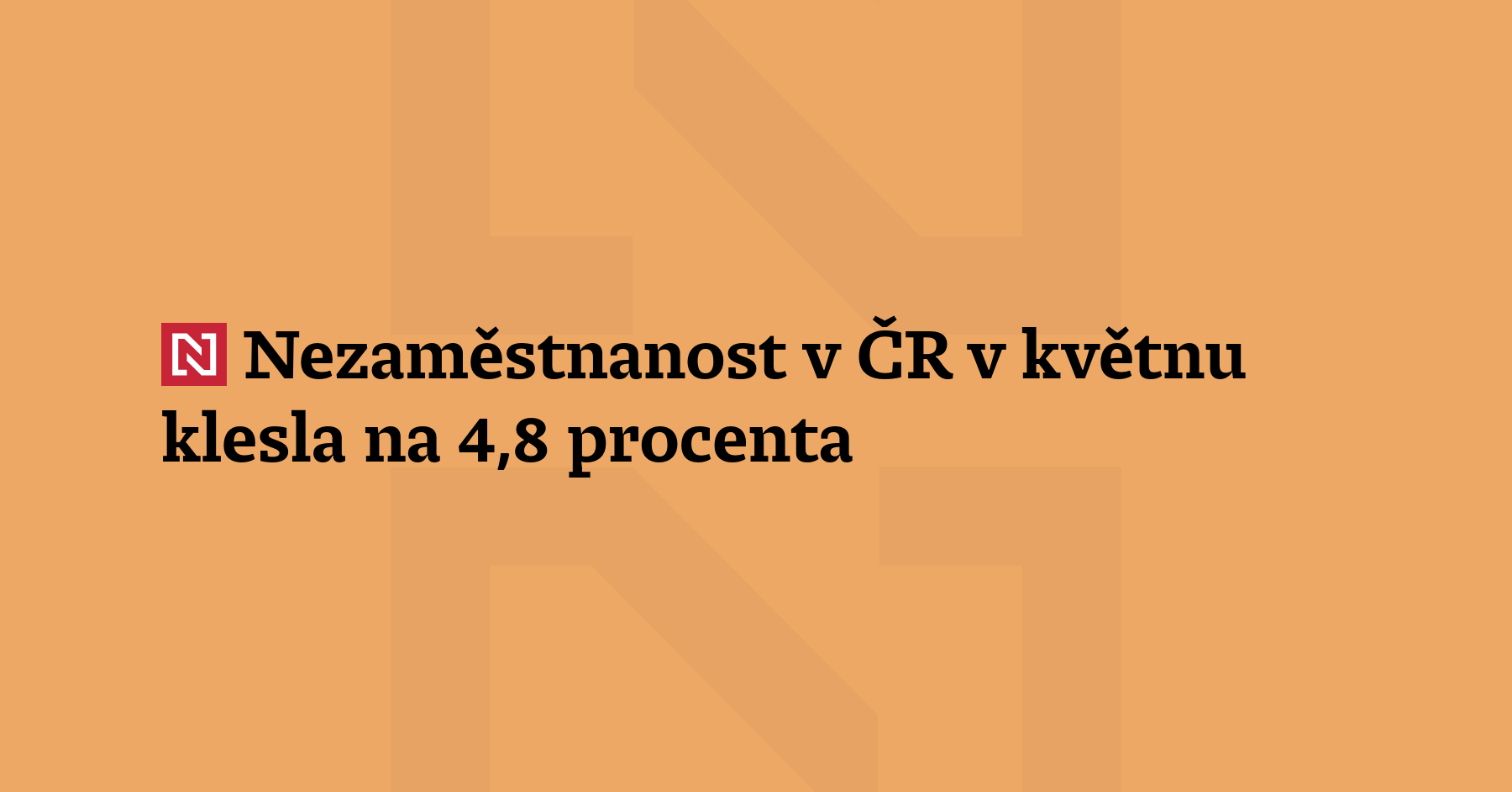 Nezaměstnanost v Česku klesla v květnu o desetinu procentníh