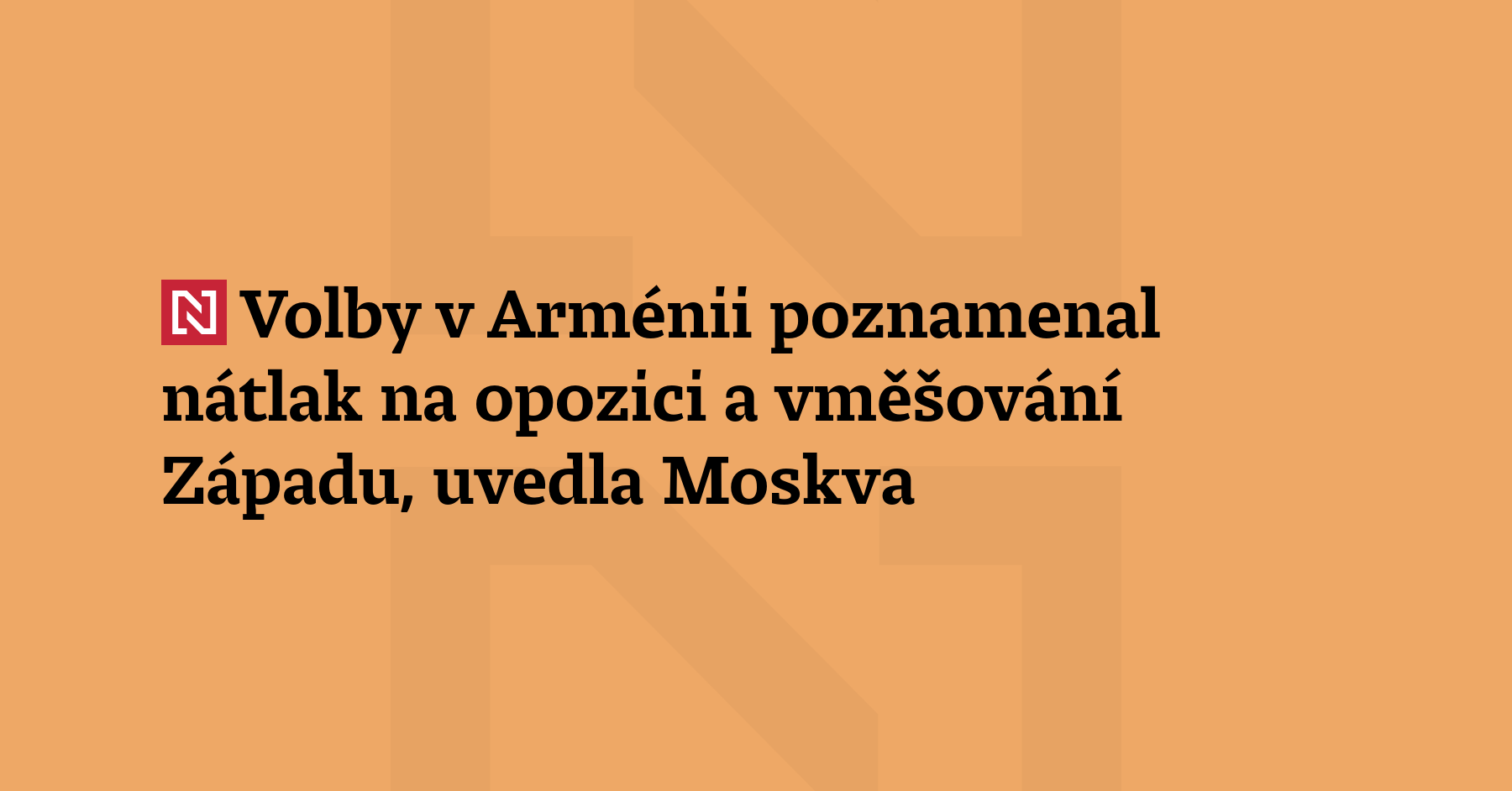 Nedělní parlamentní volby v Arménii se nesly ve znamení bezp