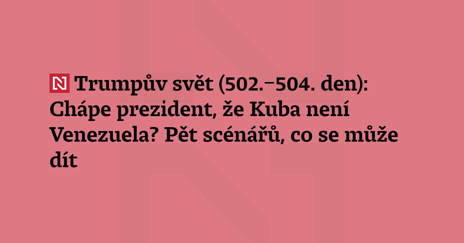 Trumpův svět (501.–504. den): Donald Trump nezvládl rozhovor