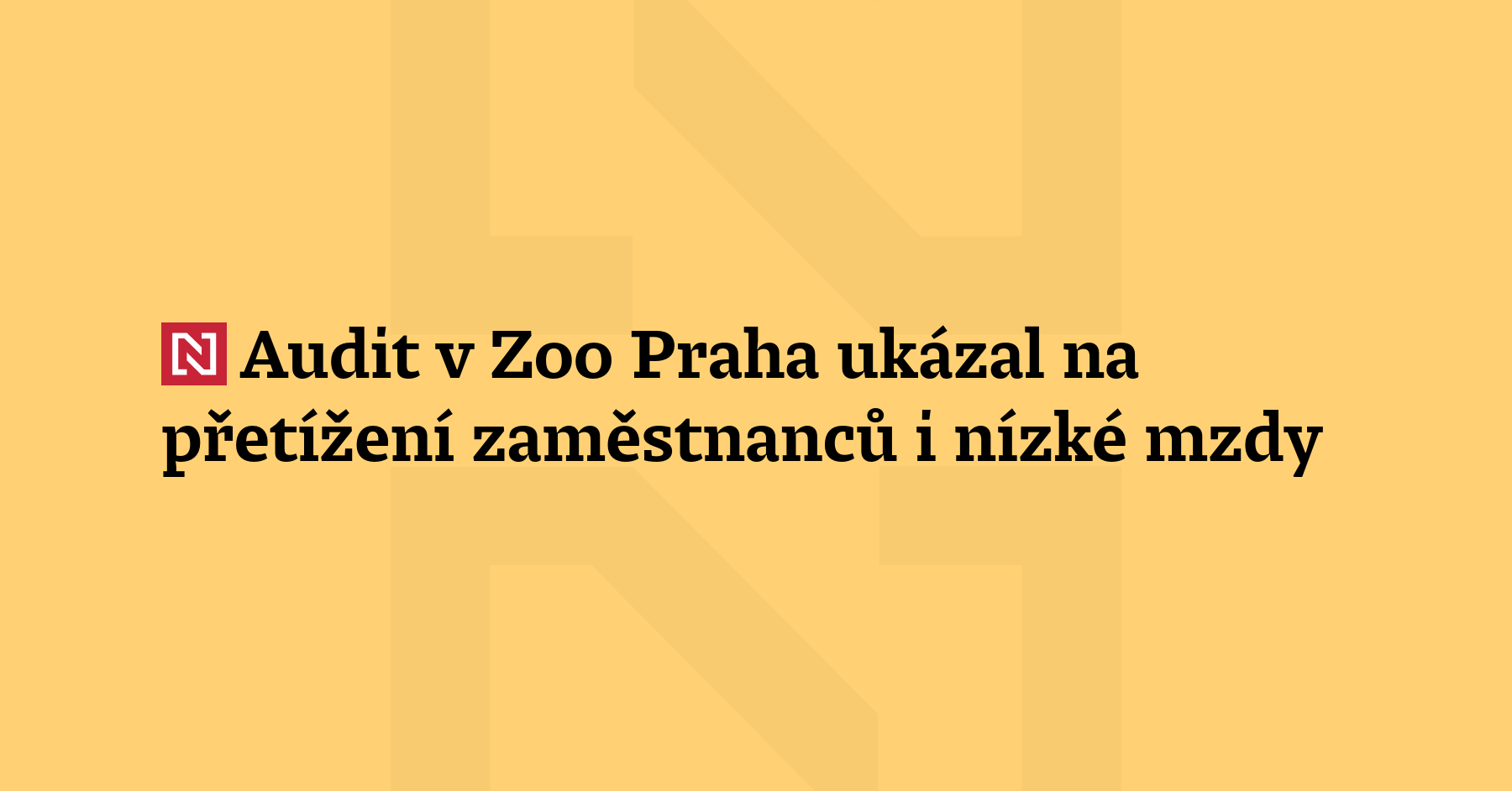 V pražské zoologické zahradě se podle auditu vnitřních vztah