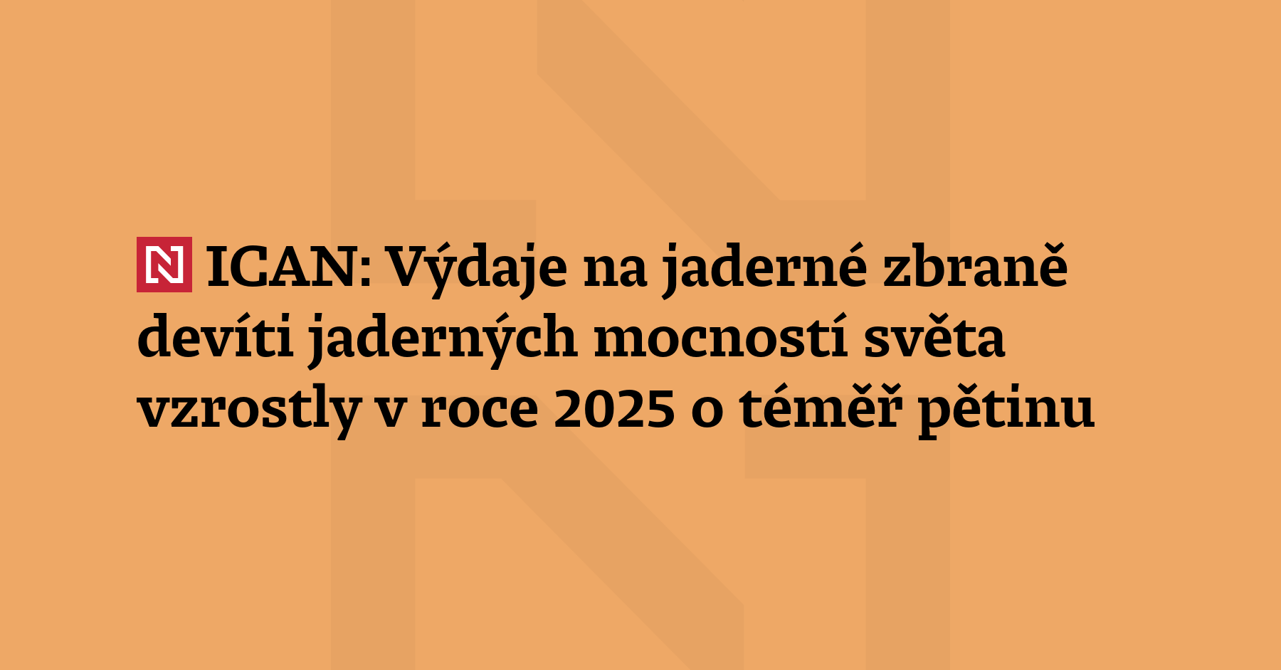 Výdaje na jaderné zbraně devíti jaderných mocností