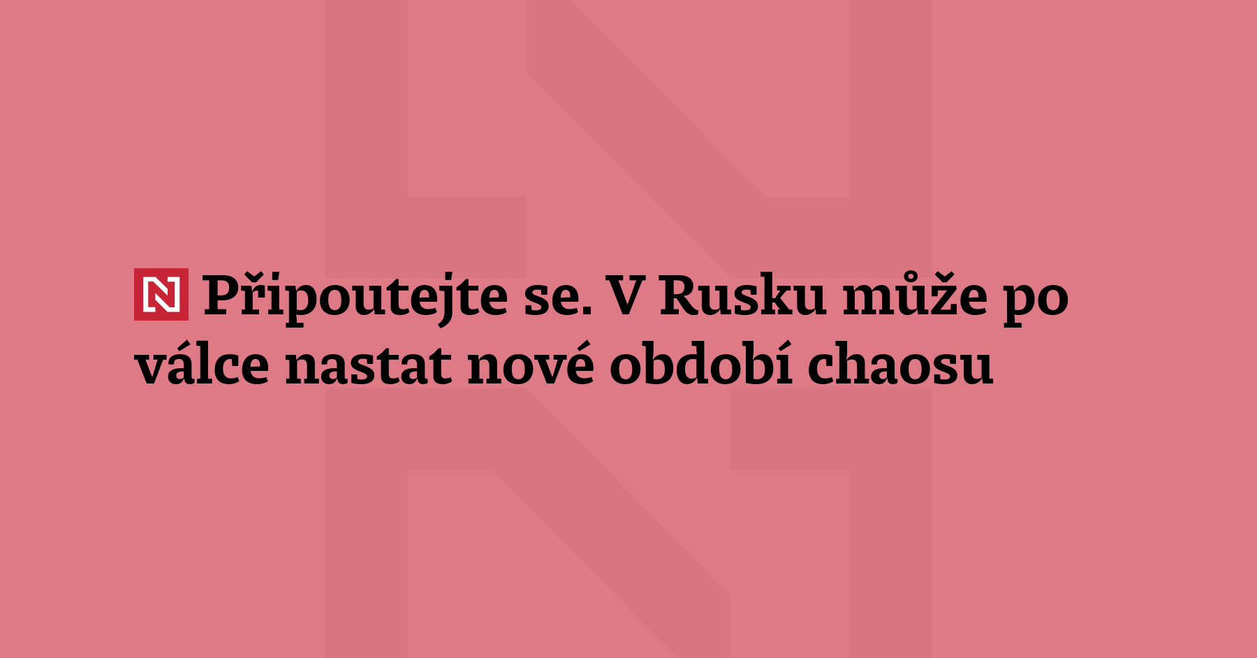 Komentář: Západ není připraven na novou „smutu“, tedy období
