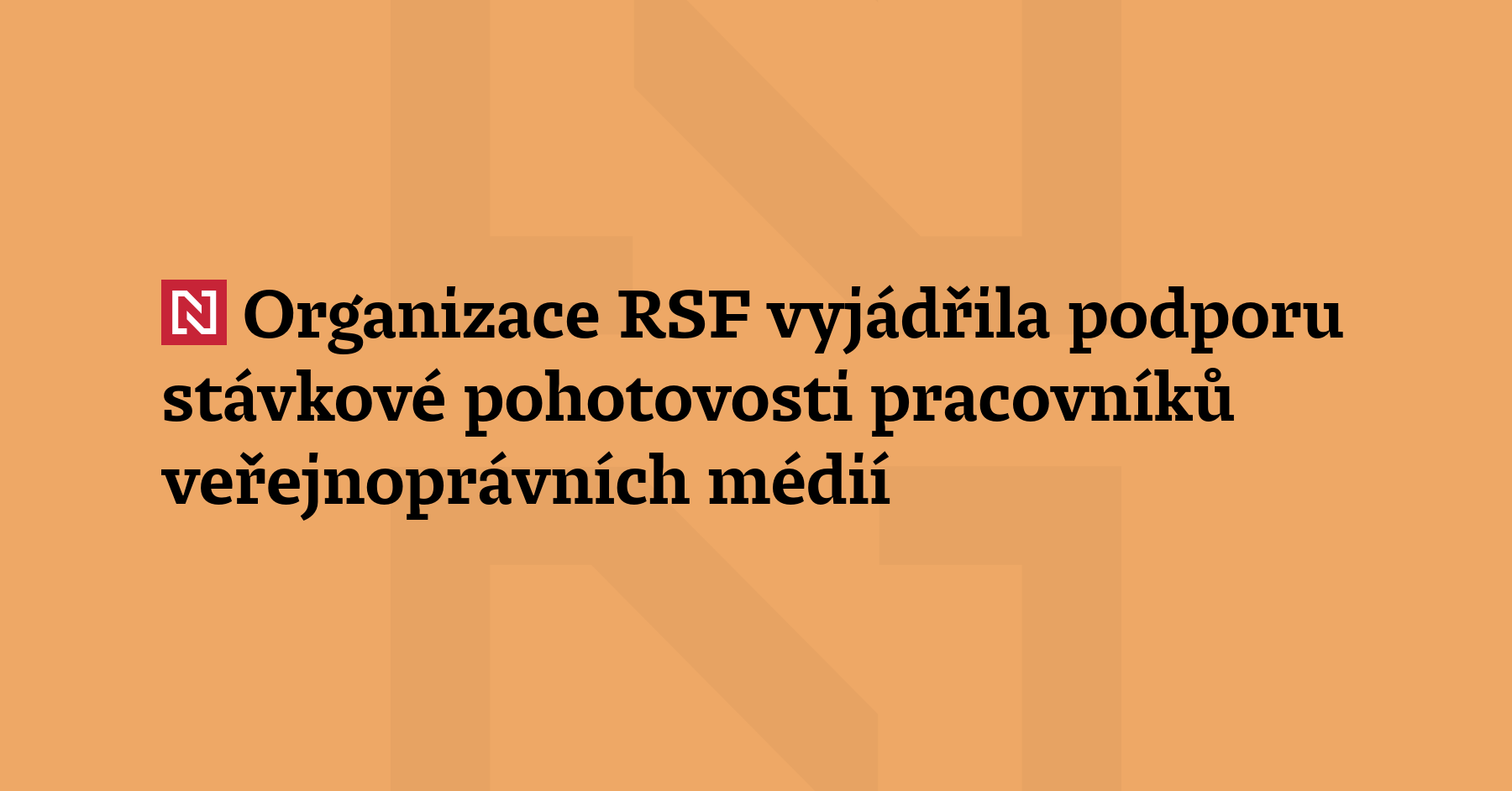Mezinárodní organizace Reportéři bez hranic (RSF) 