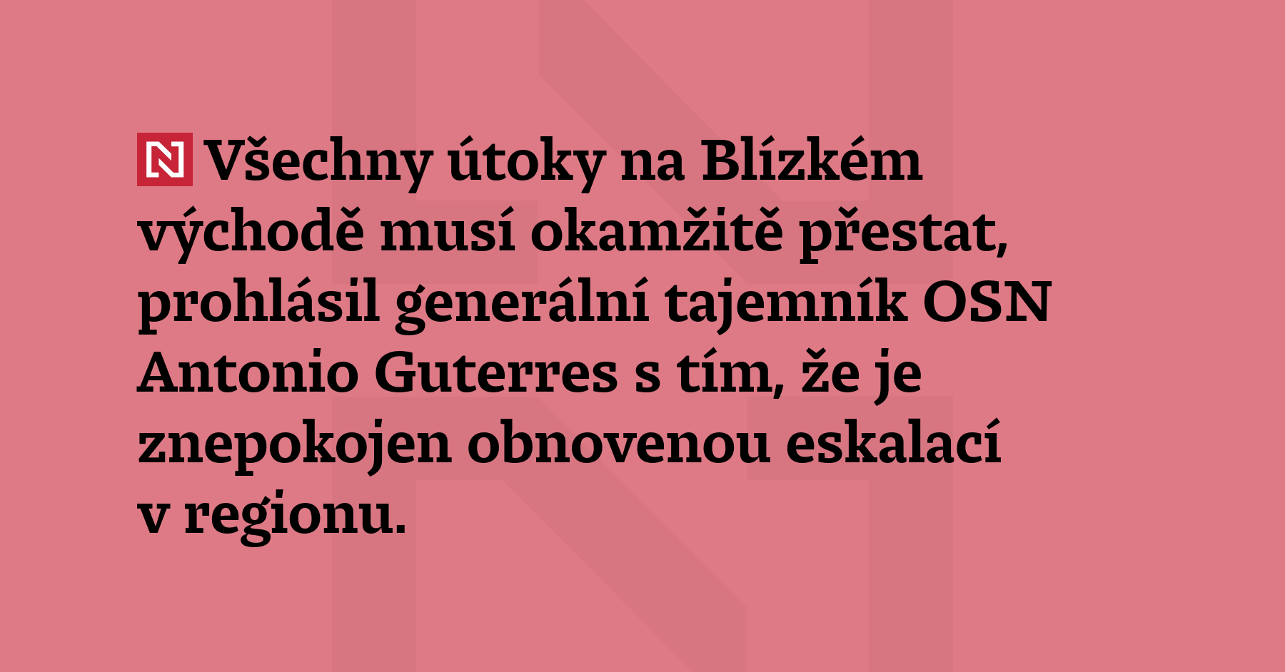 Všechny útoky na Blízkém východě musí okamžitě pře