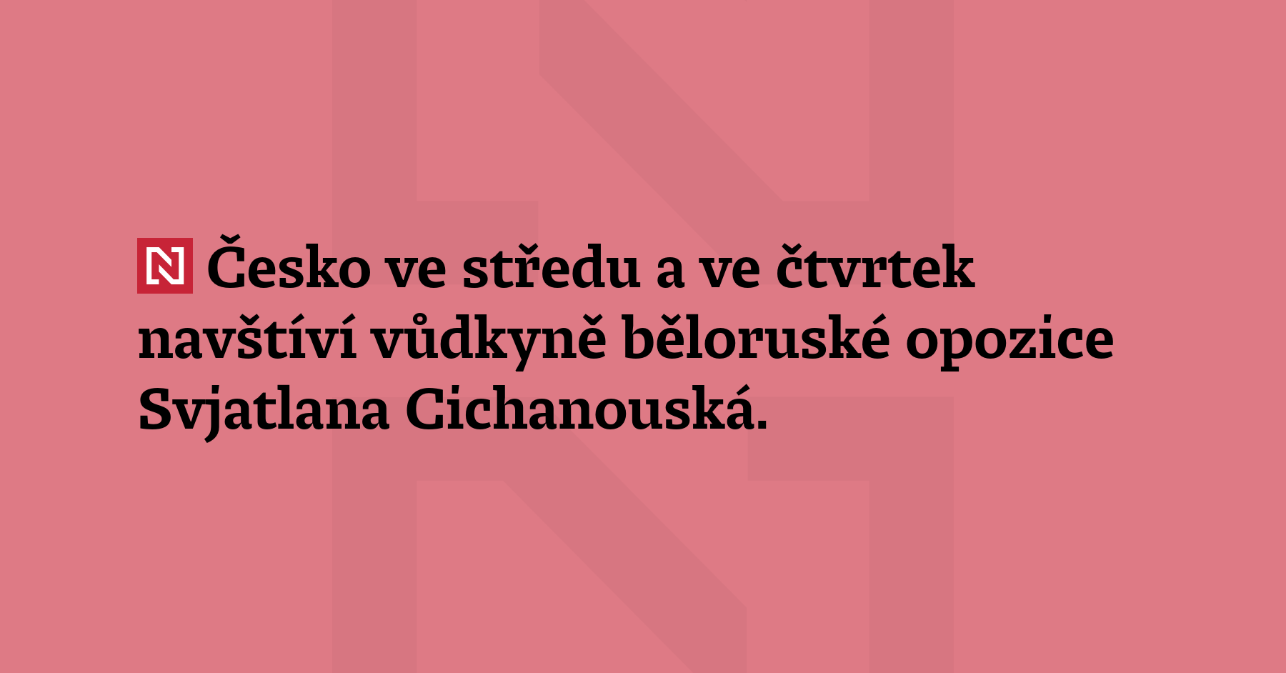 Česko ve středu a ve čtvrtek navštíví vůdkyně bělo