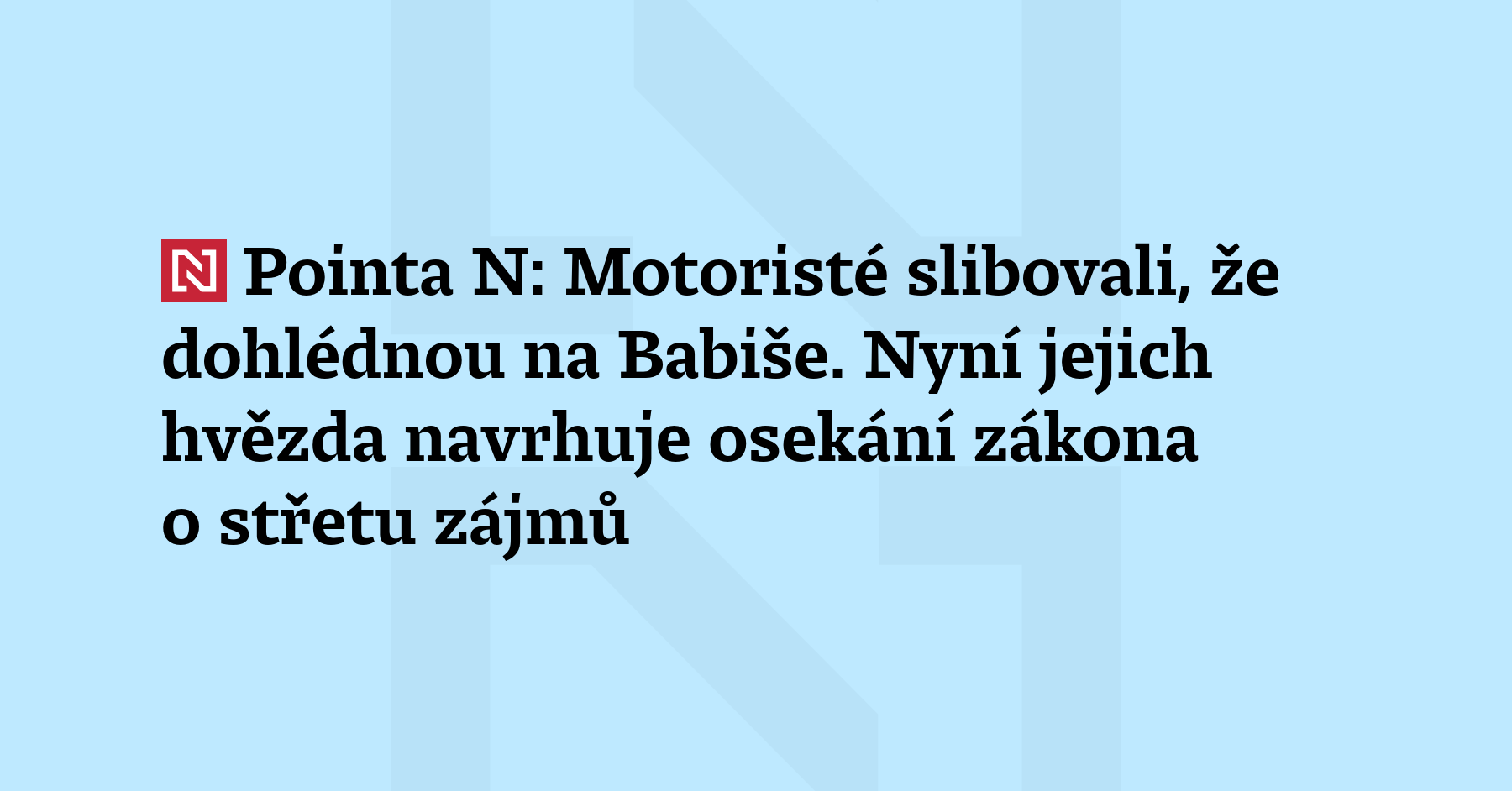 Pointa N: Koaliční poslanci se již ani nesnaží tvářit, že...