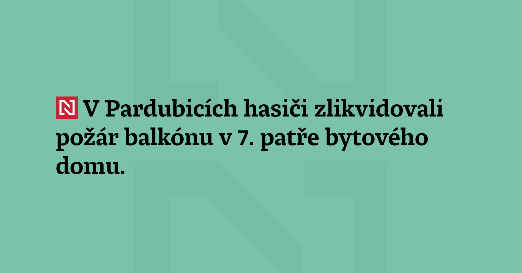 V Pardubicích hasiči zlikvidovali požár balkónu v 