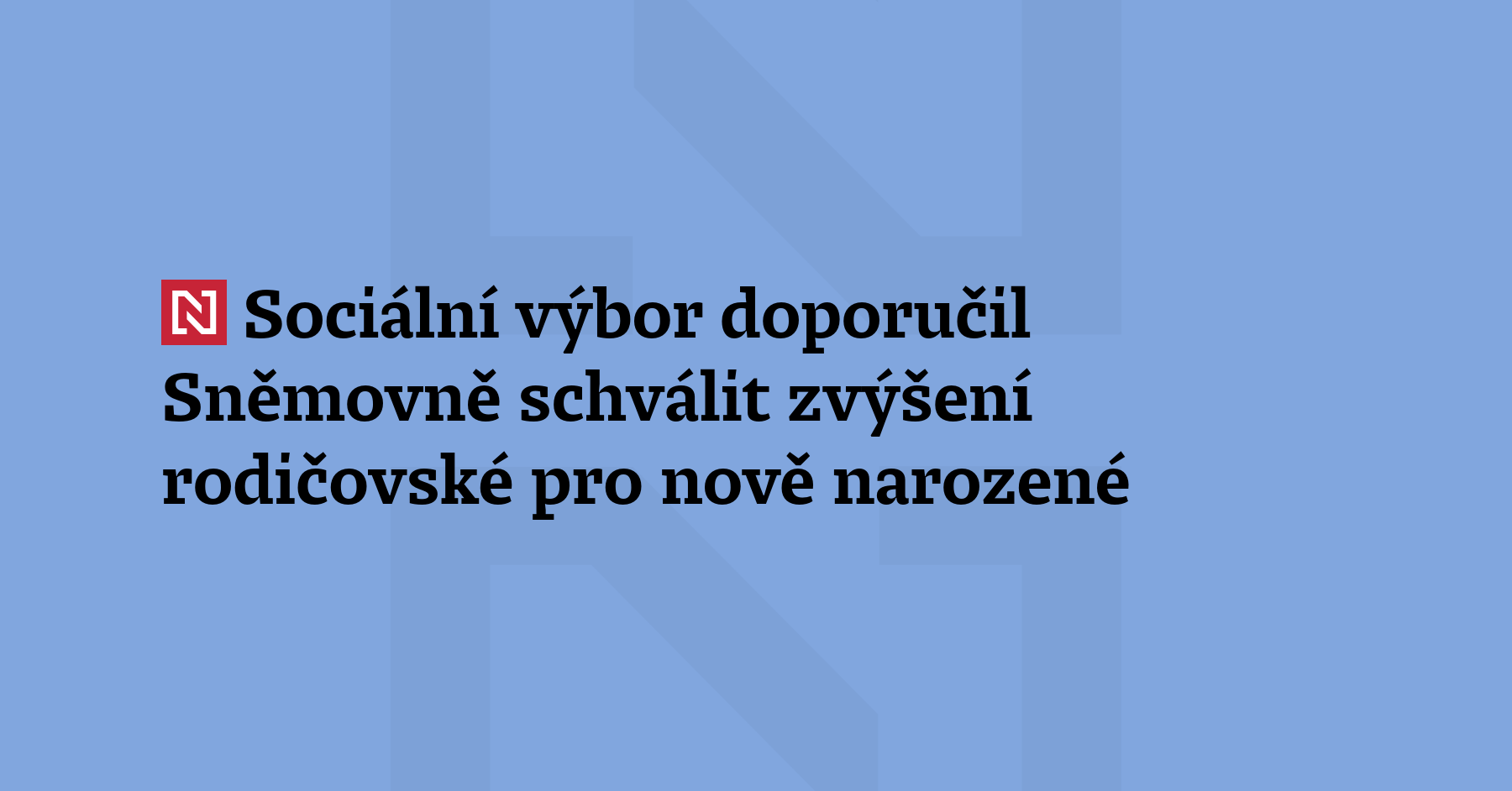 Rodičovská na děti, které se narodí od 1. ledna př