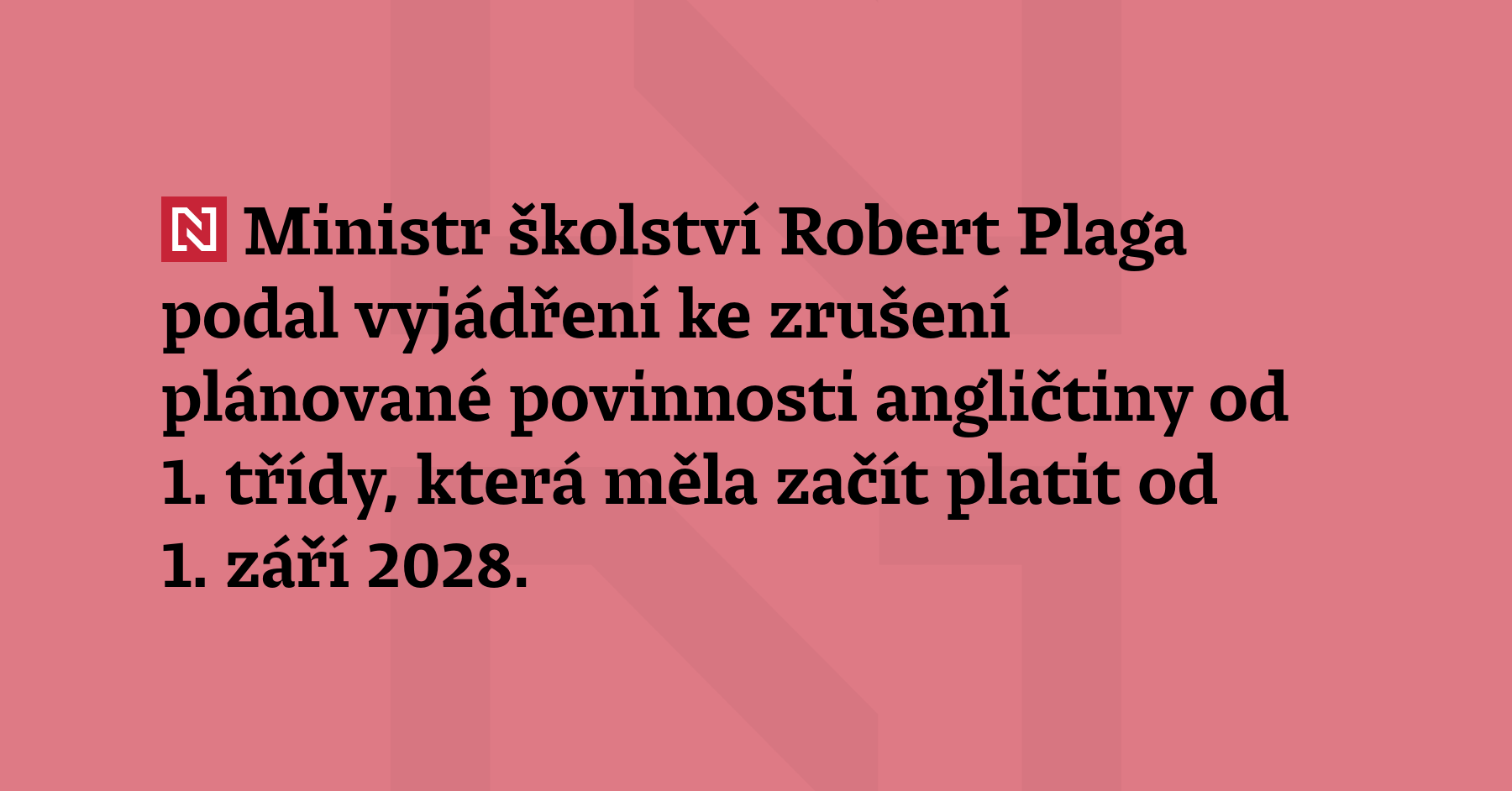 Ministr školství Robert Plaga podal vyjádření ke z