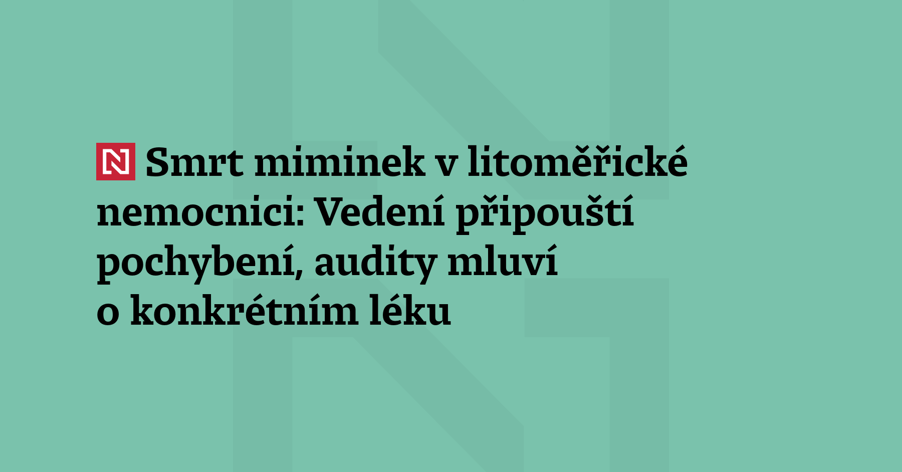 V litoměřické nemocnici loni po resuscitaci čtyř n