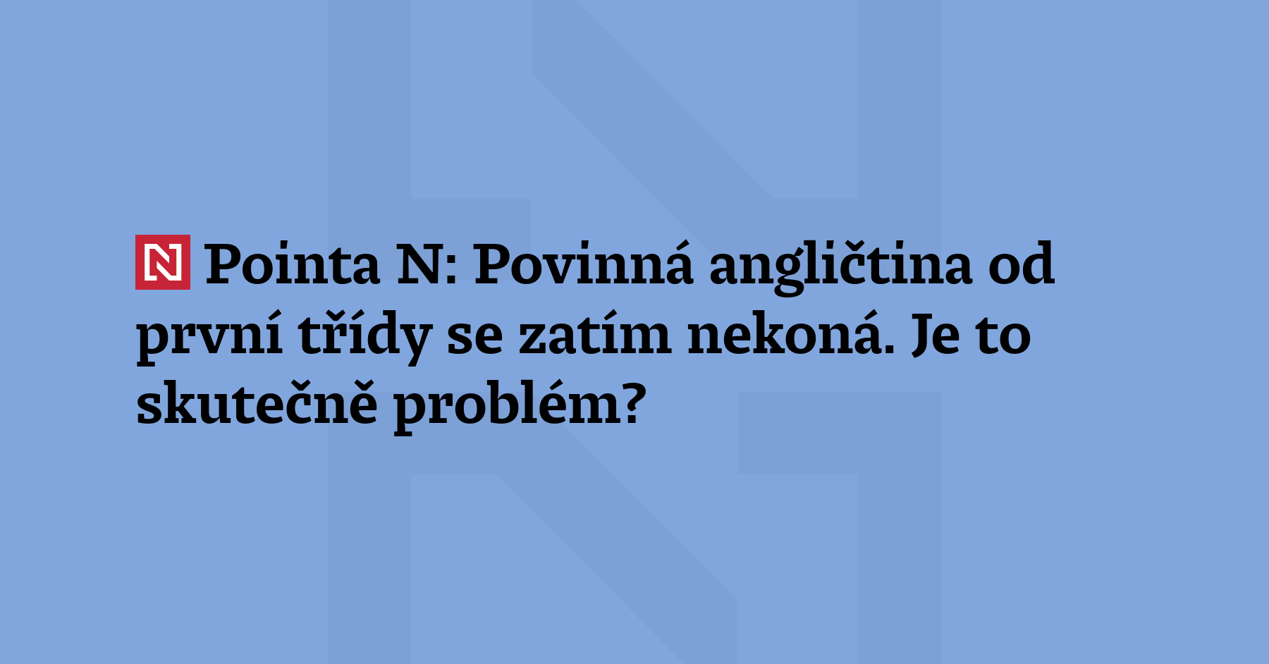 Pointa N: Ministr školství Robert Plaga jedním roz
