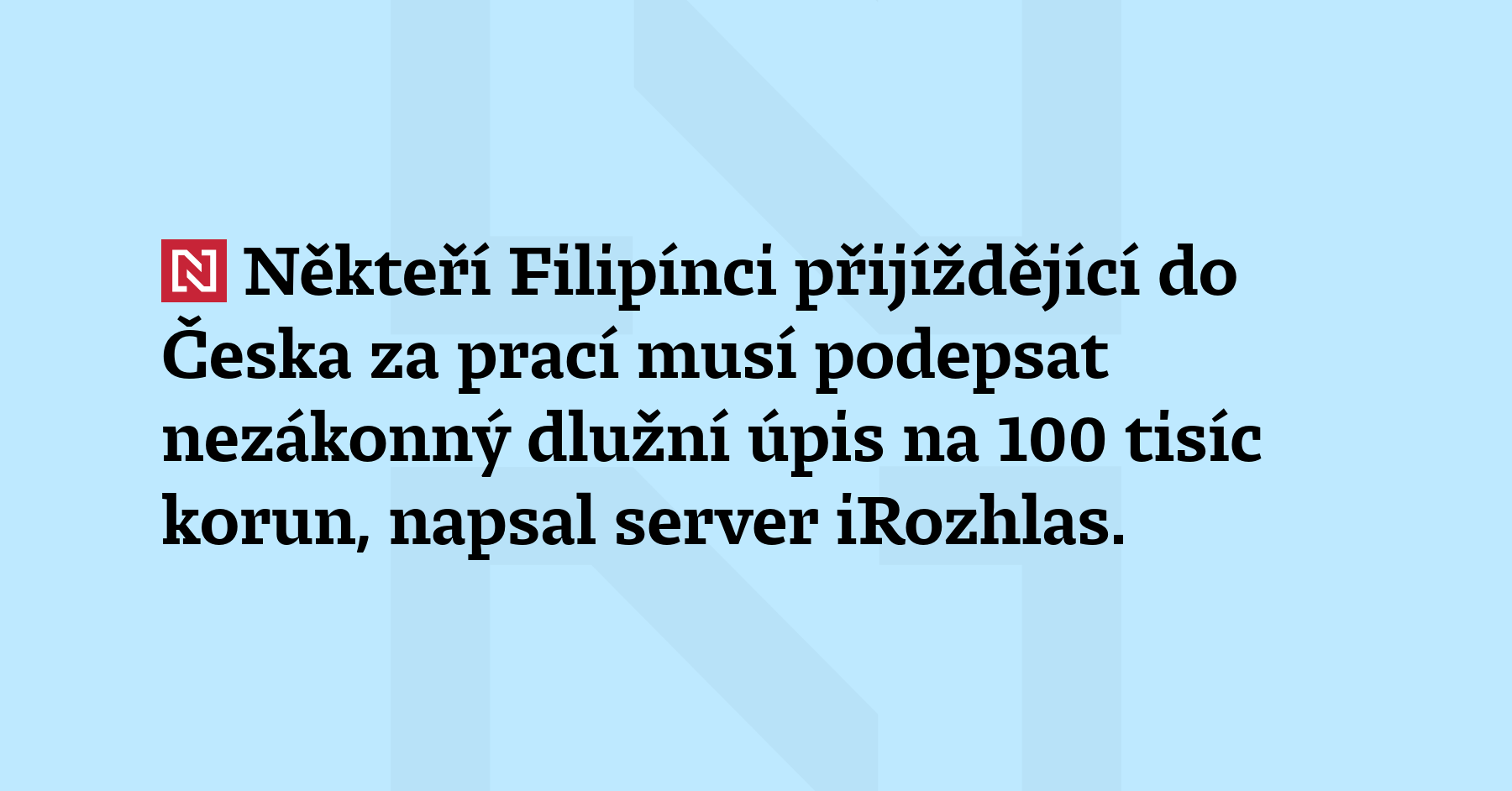 Někteří Filipínci přijíždějící do Česka za prací m