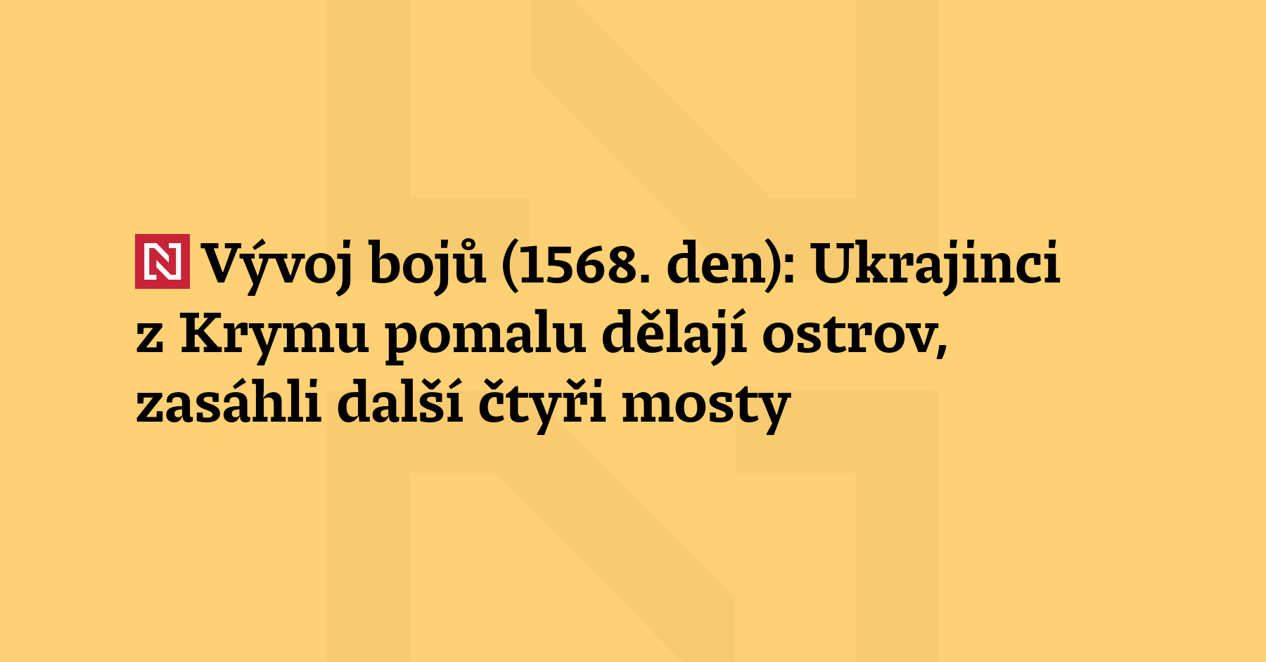 Vývoj bojů (1568. den): Ukrajinci se snaží udělat z Krymskéh
