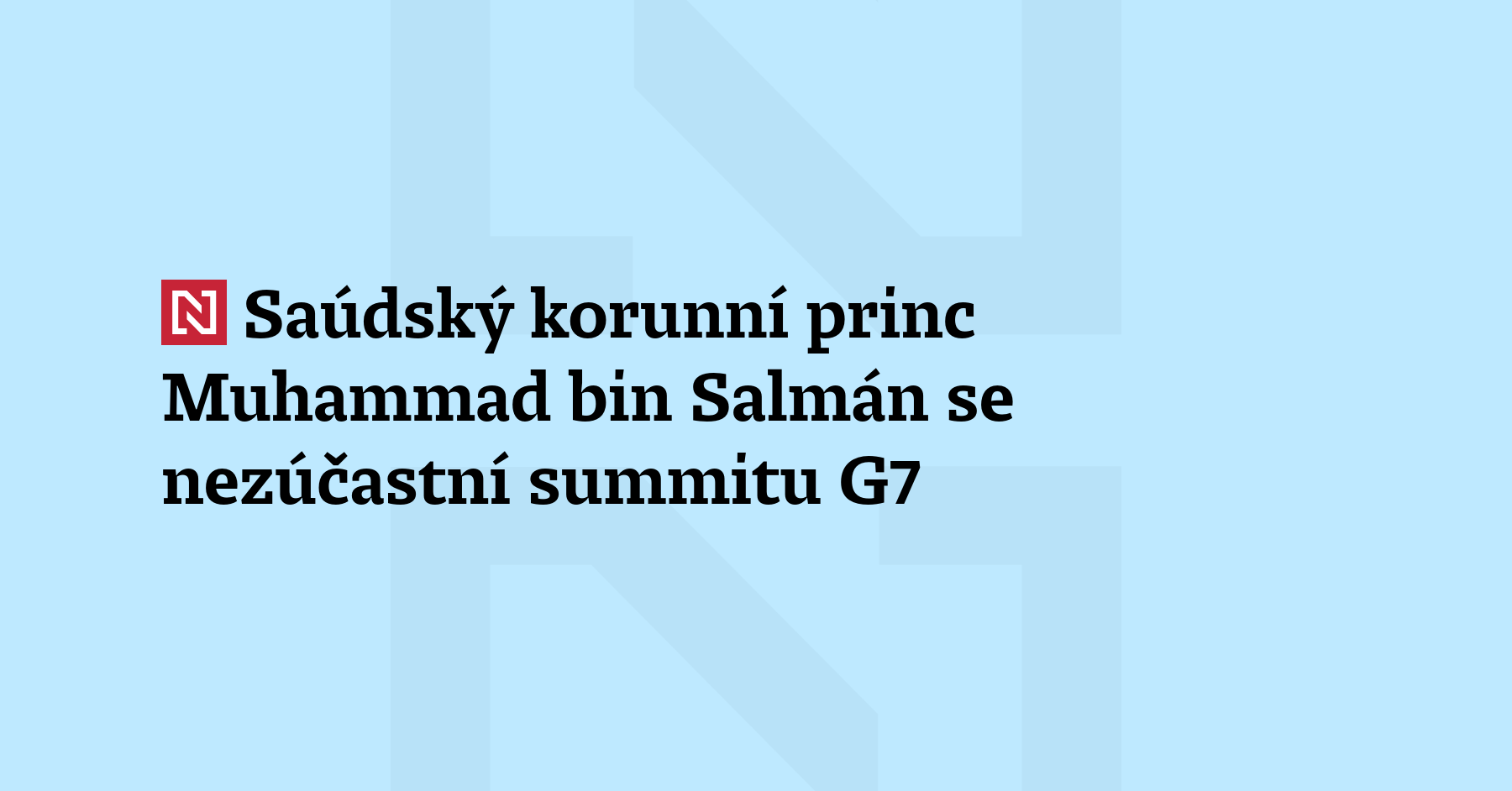 Saúdský korunní princ Muhammad bin Salmán čtyři dny před sum