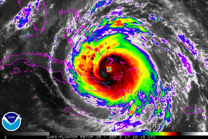 Satelitní snímek hurikánu. Autor: NOAA, zdroj: Wikimedia Commons