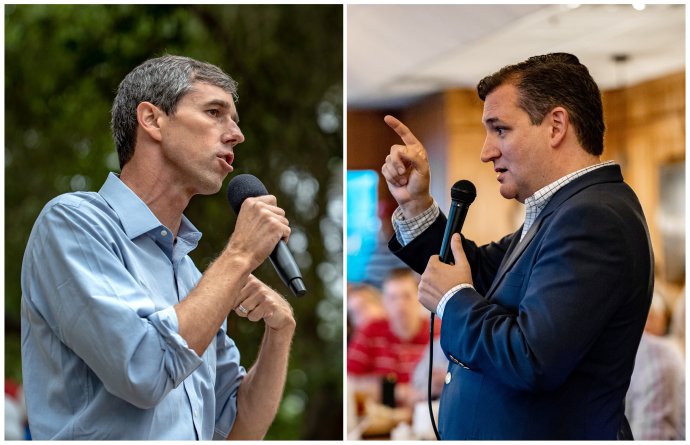 Poslanec Beto O'Rourke a senátor Ted Cruz bojují o cenné místo v americkém Senátu. Foto: Sergio Flores, Reuters