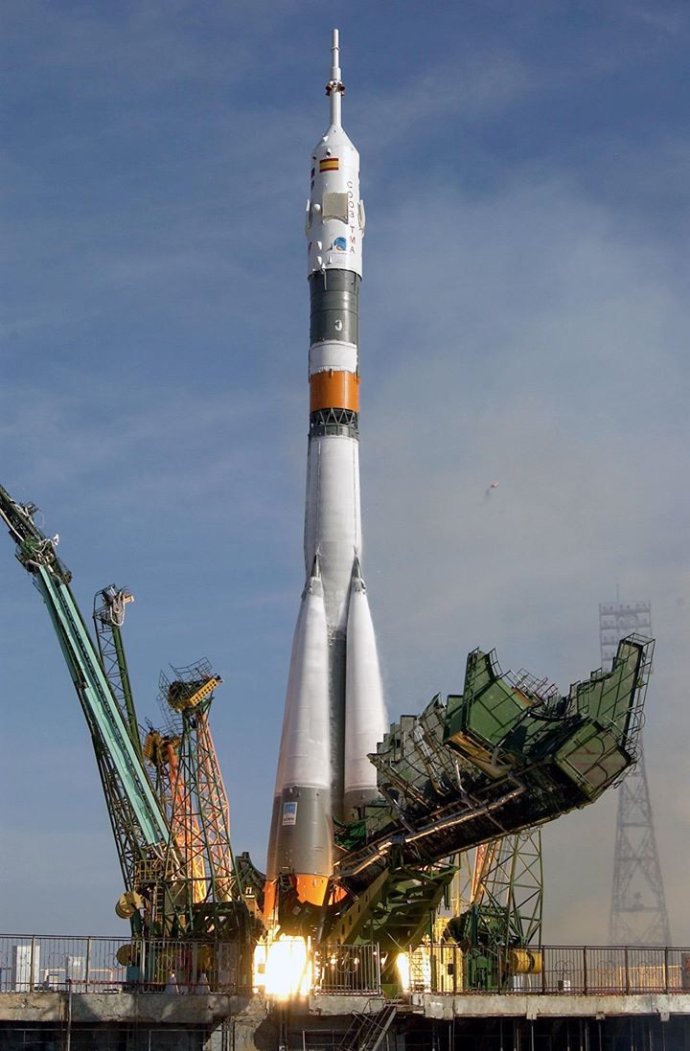 Start rakety typu Sojuz-FG. Foto: NASA